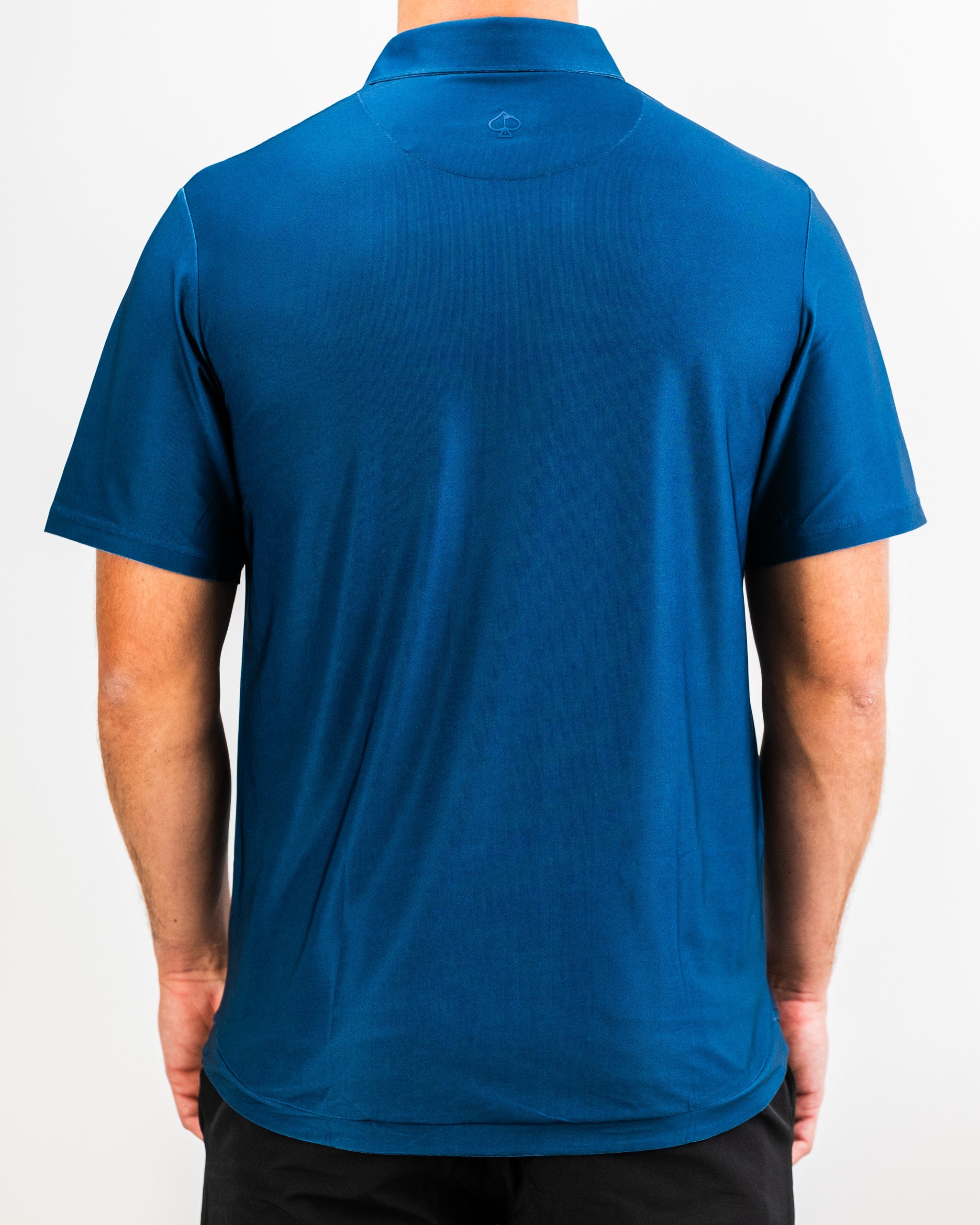 Player Preferred™ Polo in Spade Fade design, featuring a navy color with gradient effects.