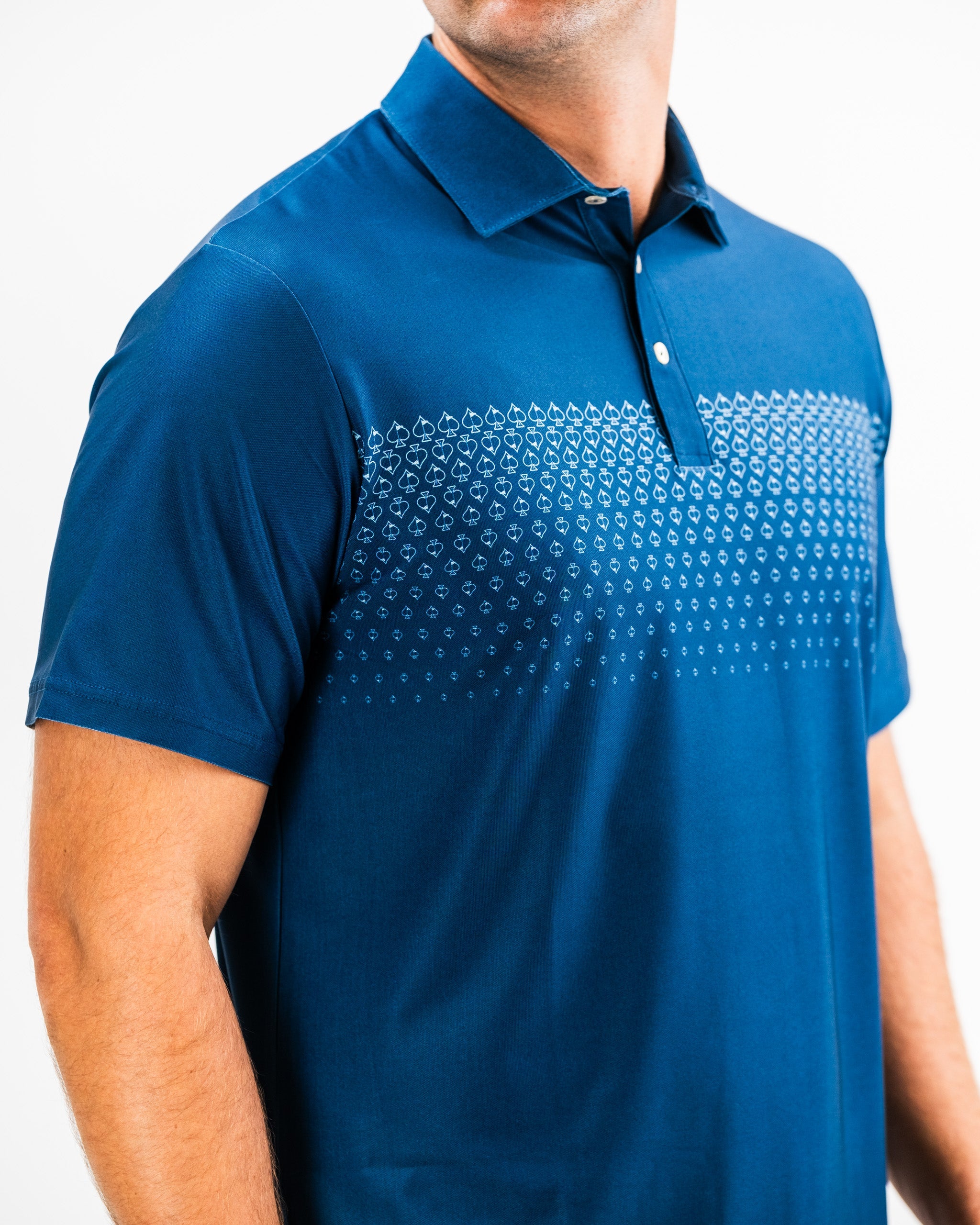 Player Preferred™ Polo in navy with a spade fade design, featuring a modern fit and breathable fabric.