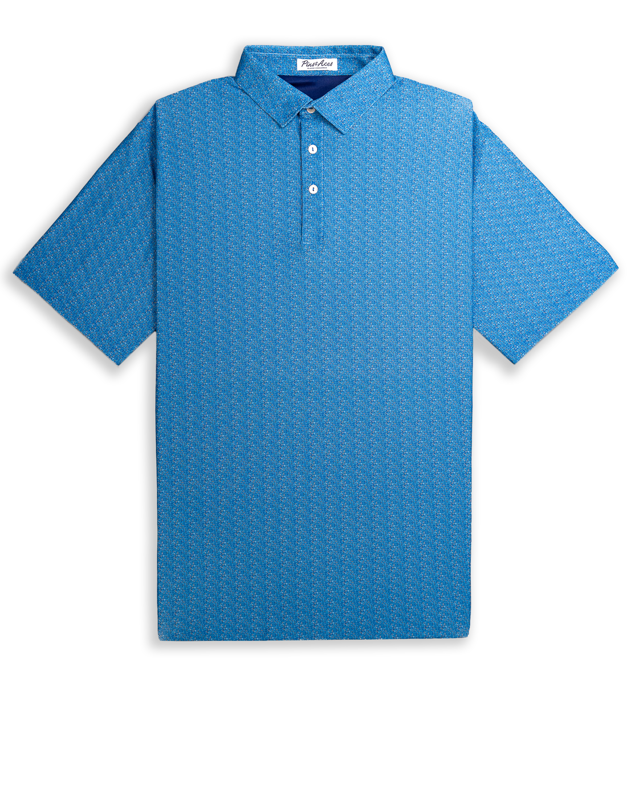 Player Preferred™ Polo in Cosmic Swirl design, featuring a vibrant, multicolored pattern with a classic collar and short sleeves.