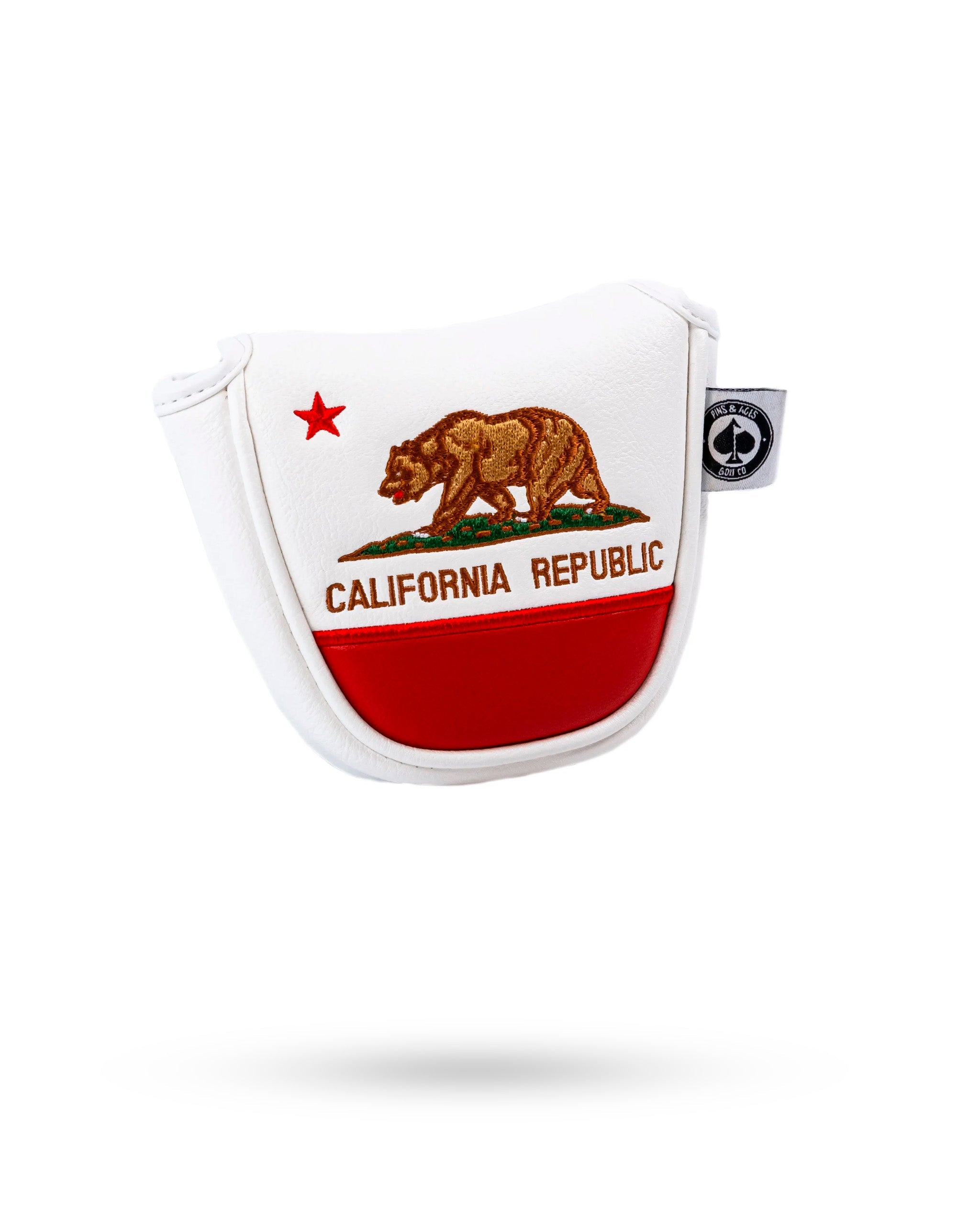 California State Flag mallet putter cover featuring vibrant colors and emblematic design.