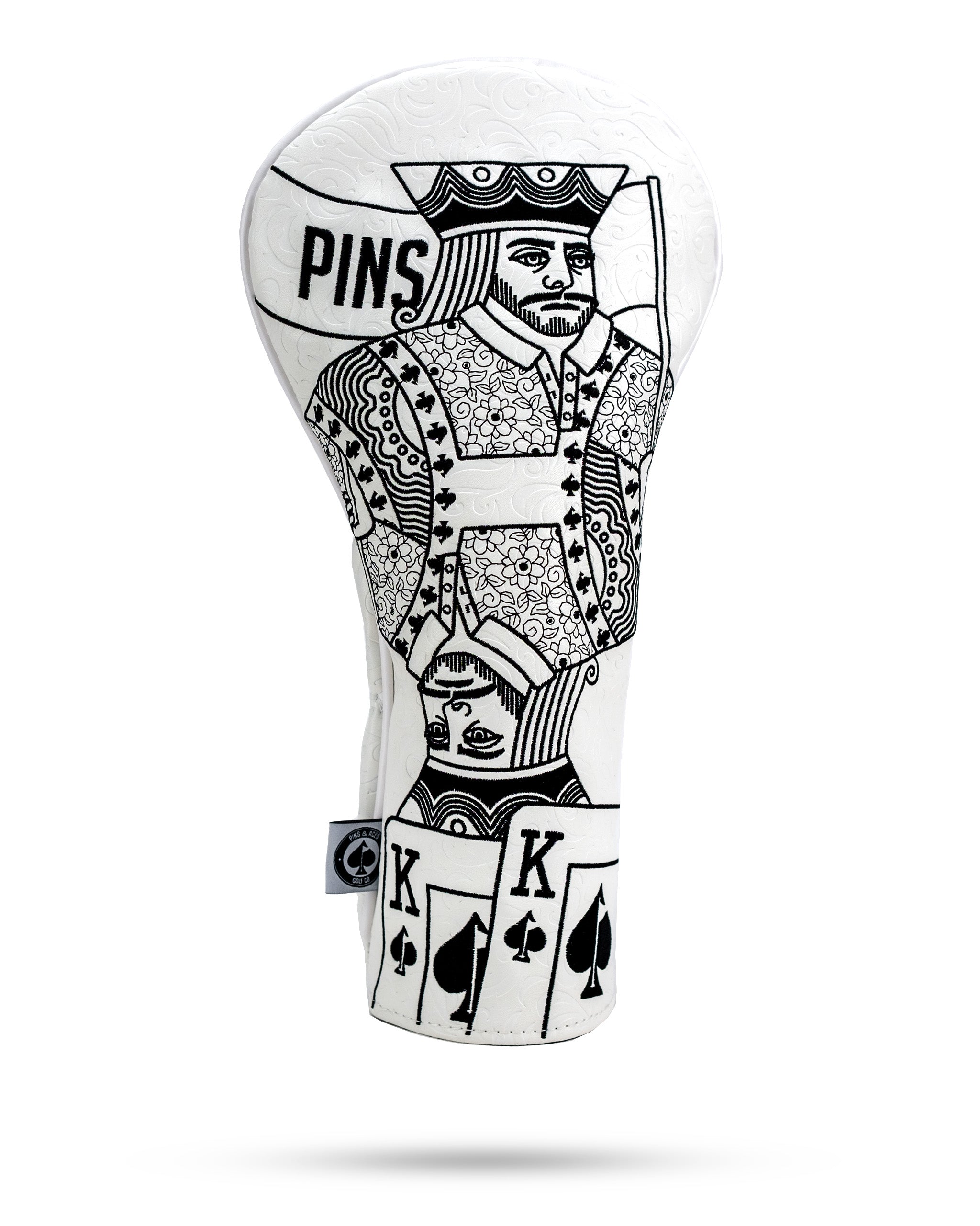 White Out King of Spades driver cover featuring a bold design, perfect for golf enthusiasts.