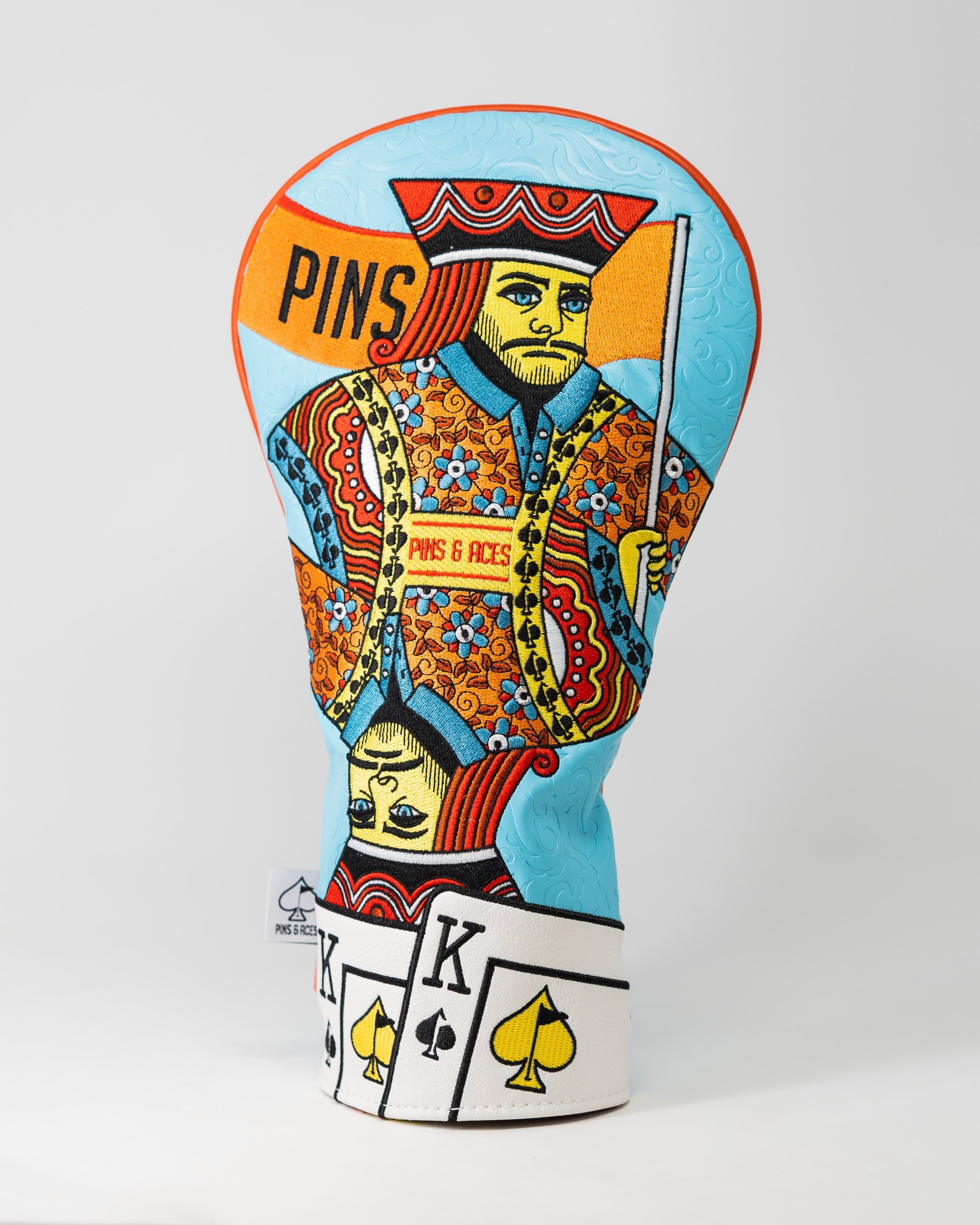 Orange Crush King of Spades driver cover with a vibrant design featuring a spade symbol and colorful neon accents.