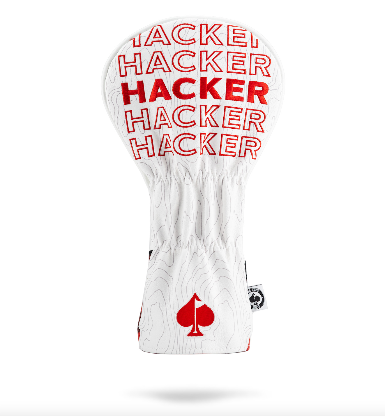 Hacker Driver Cover featuring a sleek design with digital patterns, suited for protecting golf clubs.