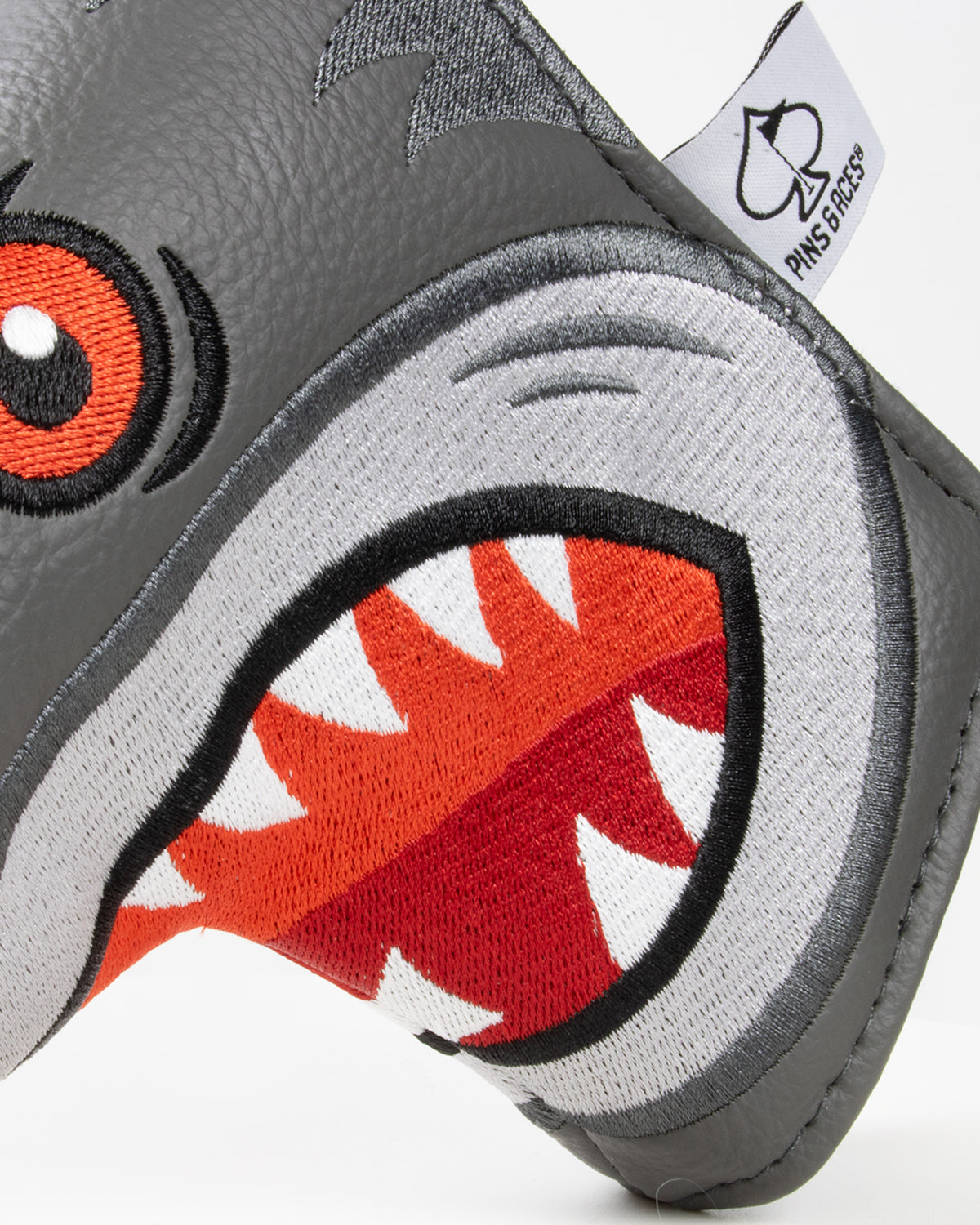 Hammerhead Blade Putter Cover featuring a shark design, crafted in durable material, ideal for protecting putters on the green.