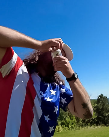 Three blue Shottee golf tees arranged in a pack, showcasing their durable design and unique shape for improved performance on the golf course.