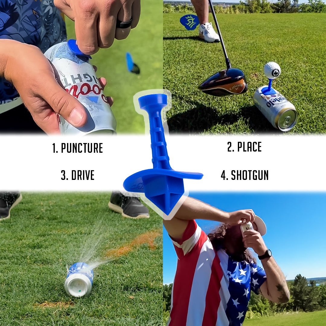 Three black Shottee golf tees in a pack, designed for optimal performance and ease of use on the golf course.