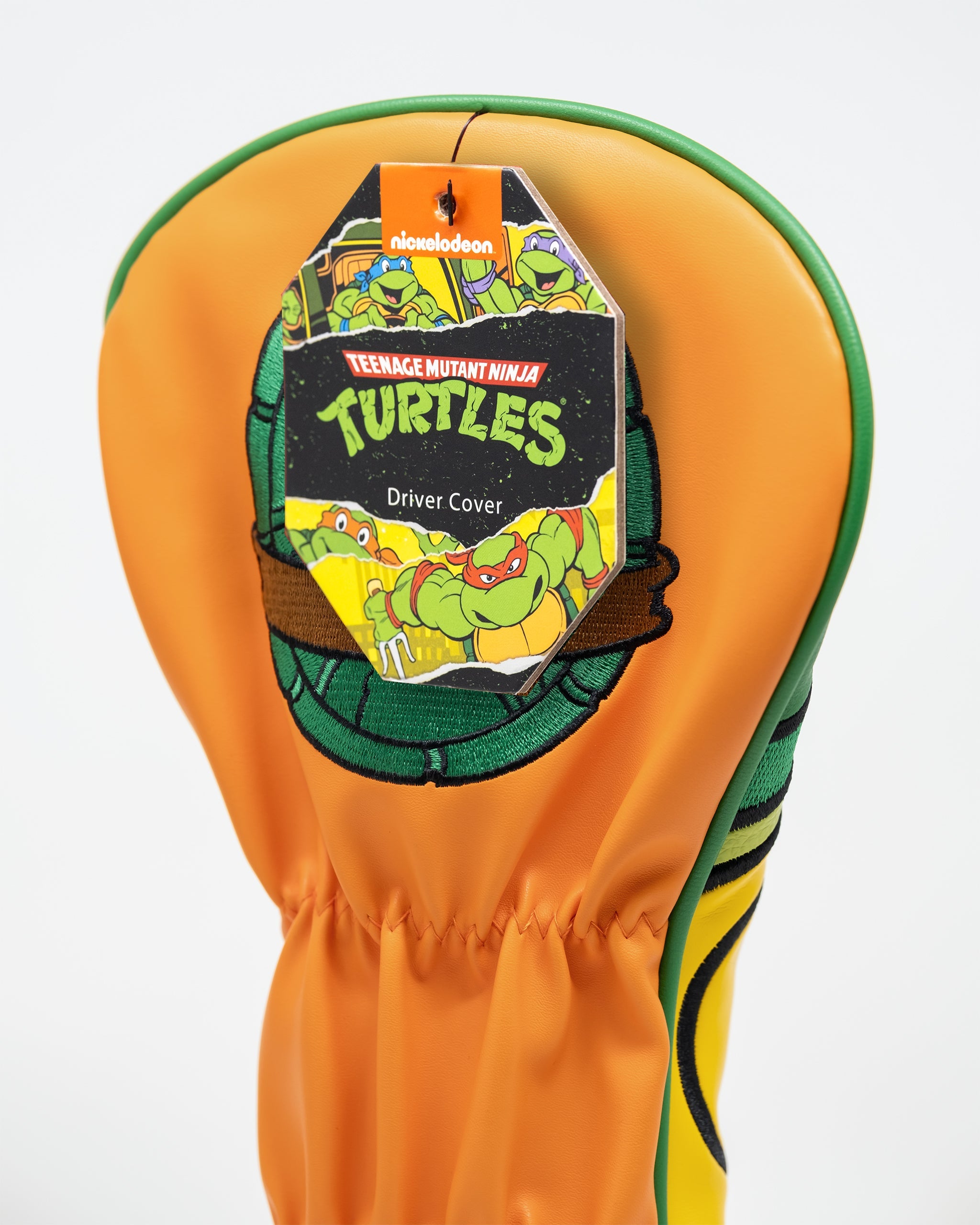 TMNT Michelangelo driver cover featuring vibrant colors and a playful design, perfect for golf enthusiasts and Teenage Mutant Ninja Turtles fans.