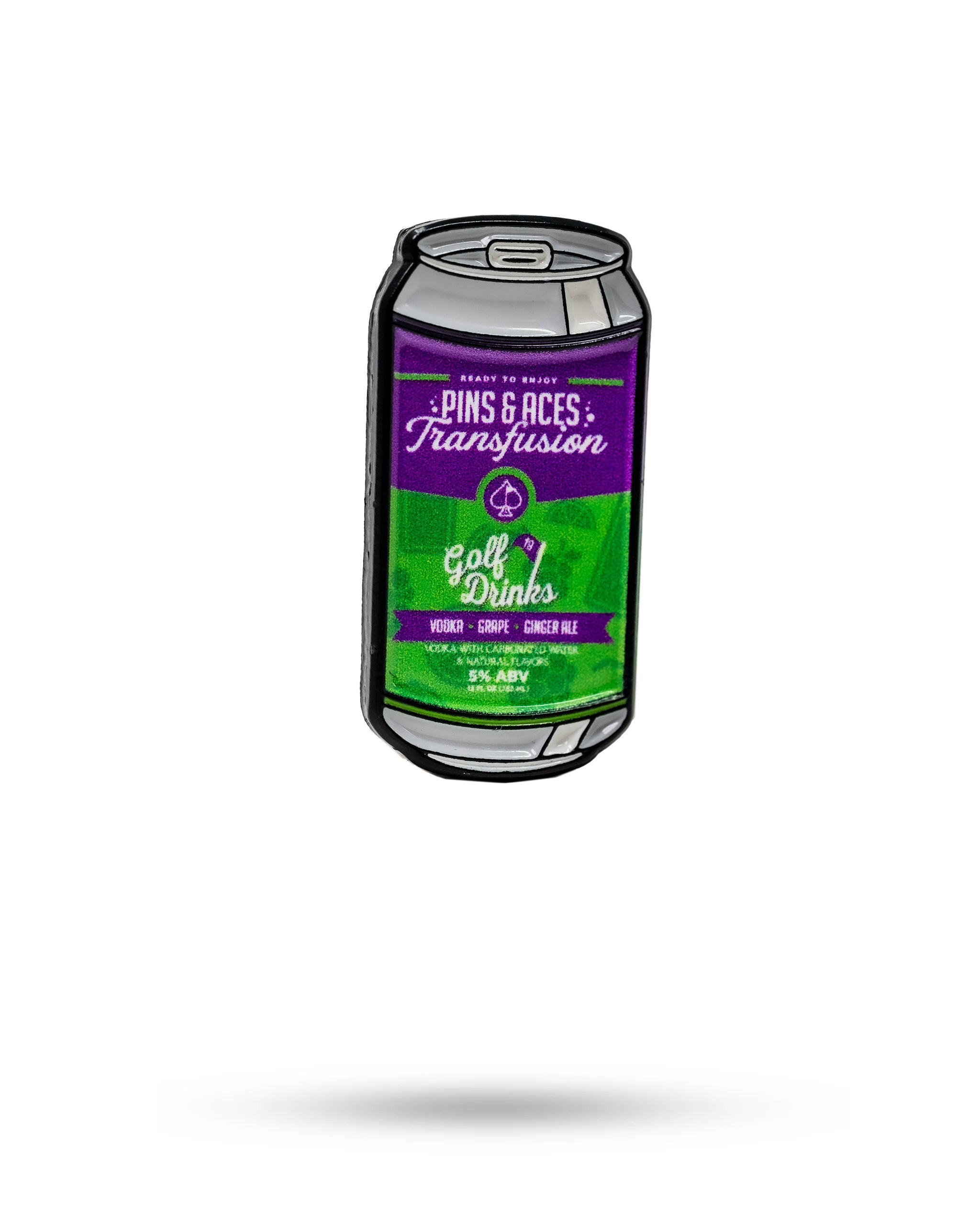 Transfusion Can Ball Marker featuring a sleek can design with vibrant colors, ideal for golf accessories.