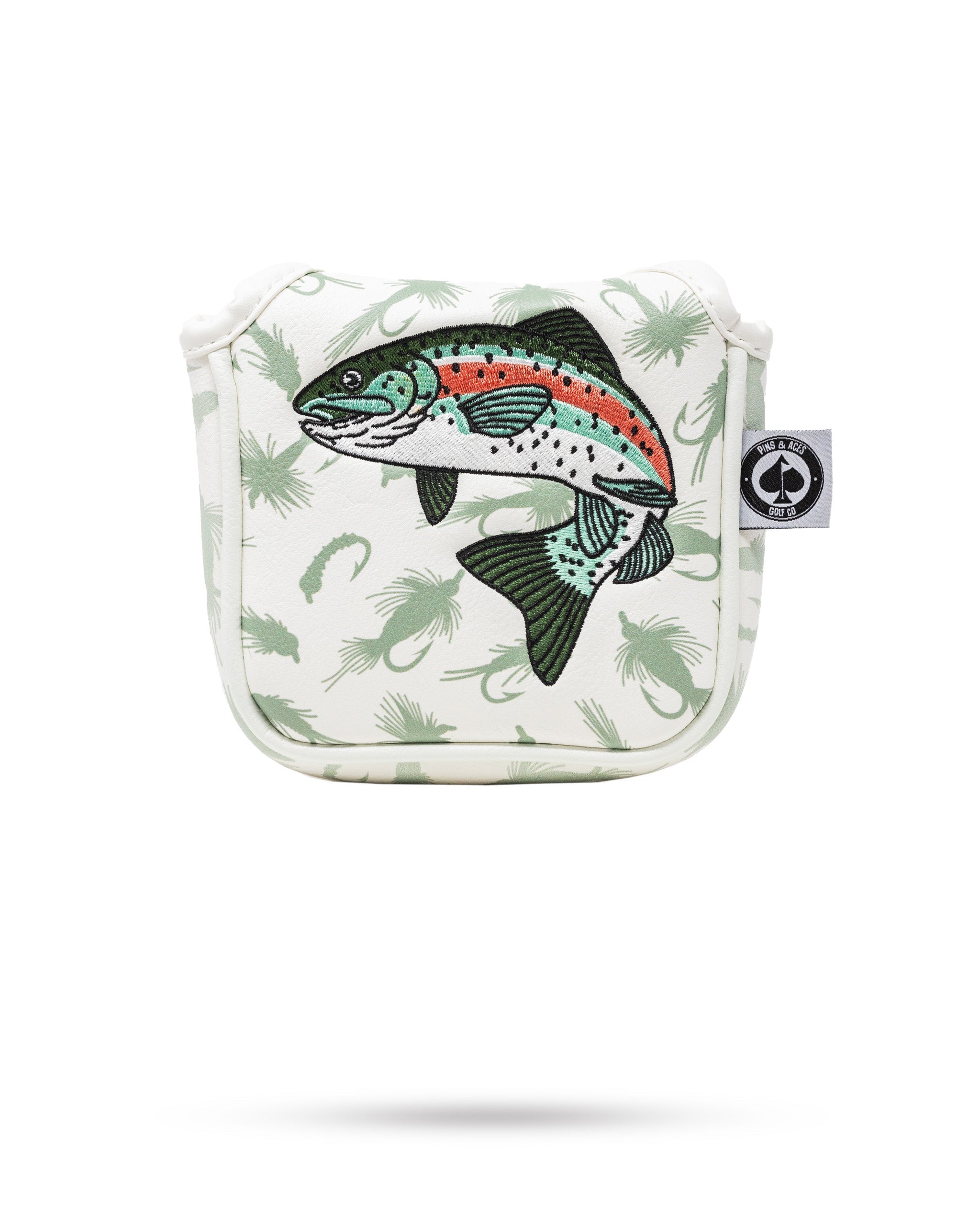 Trout mallet putter cover featuring a vibrant fish design, perfect for golf enthusiasts.