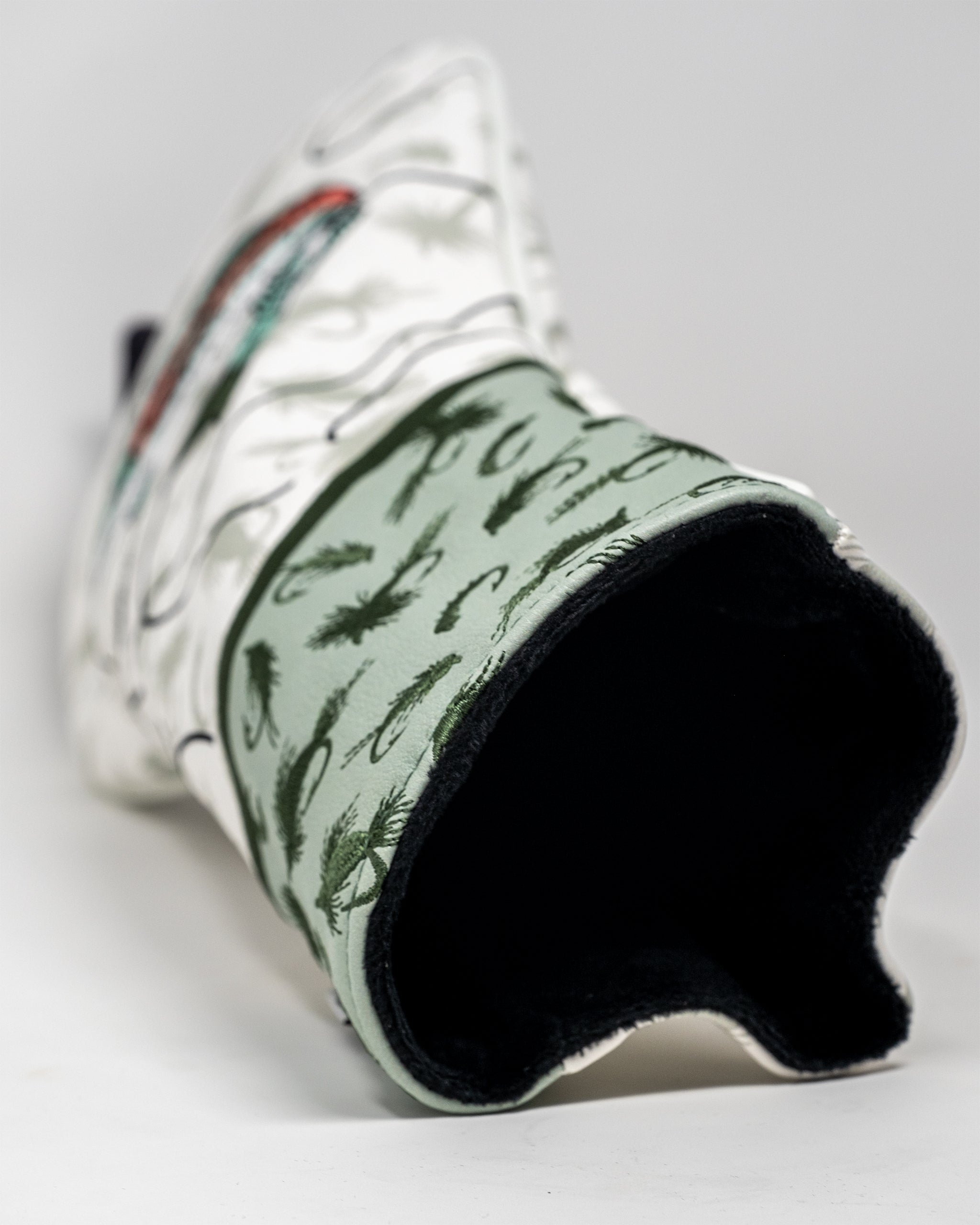 Trout driver cover with realistic fish design, featuring vibrant colors and detailed scales, perfect for golf enthusiasts.