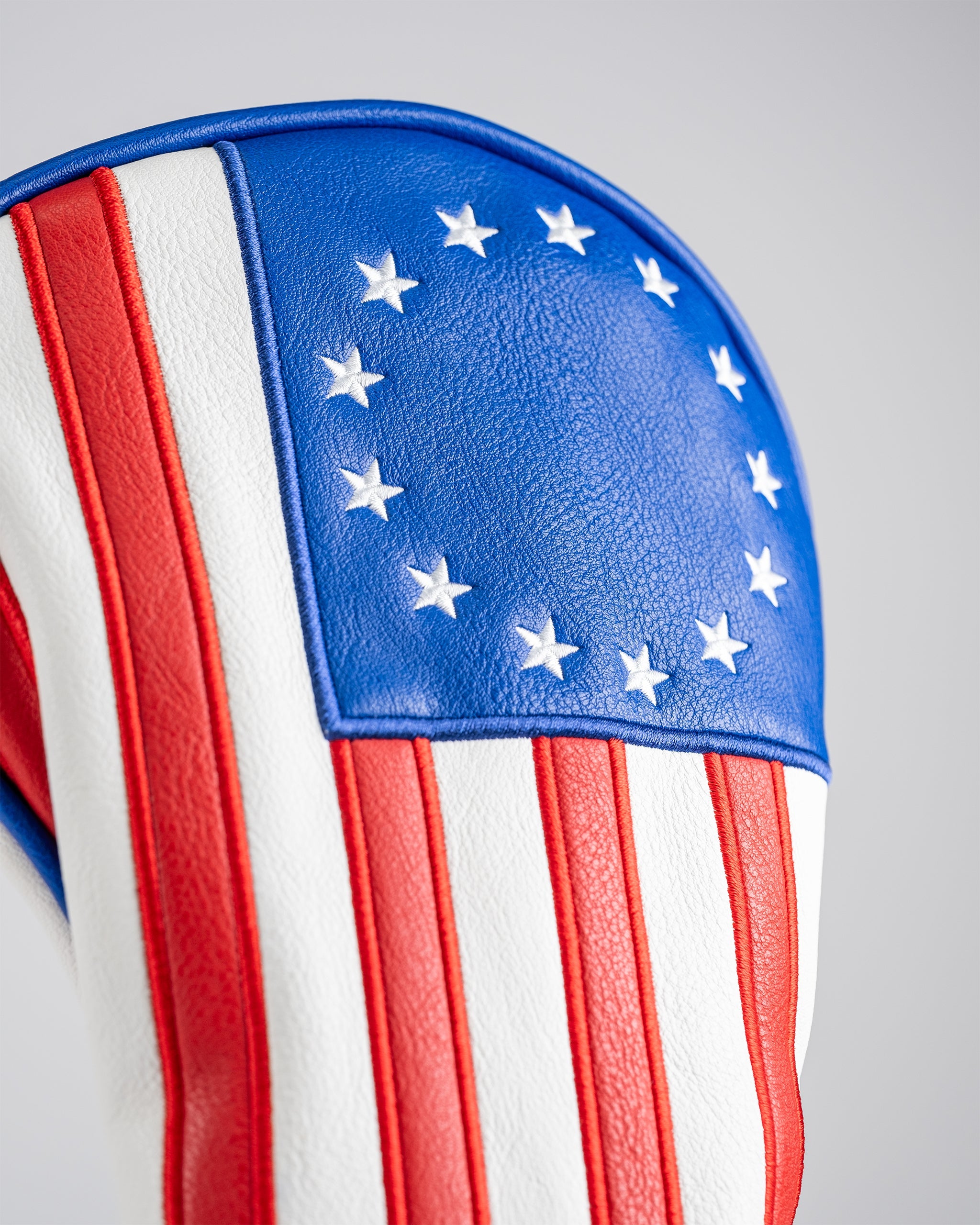 Betsy Ross driver cover featuring patriotic stars and stripes design, made in the USA.