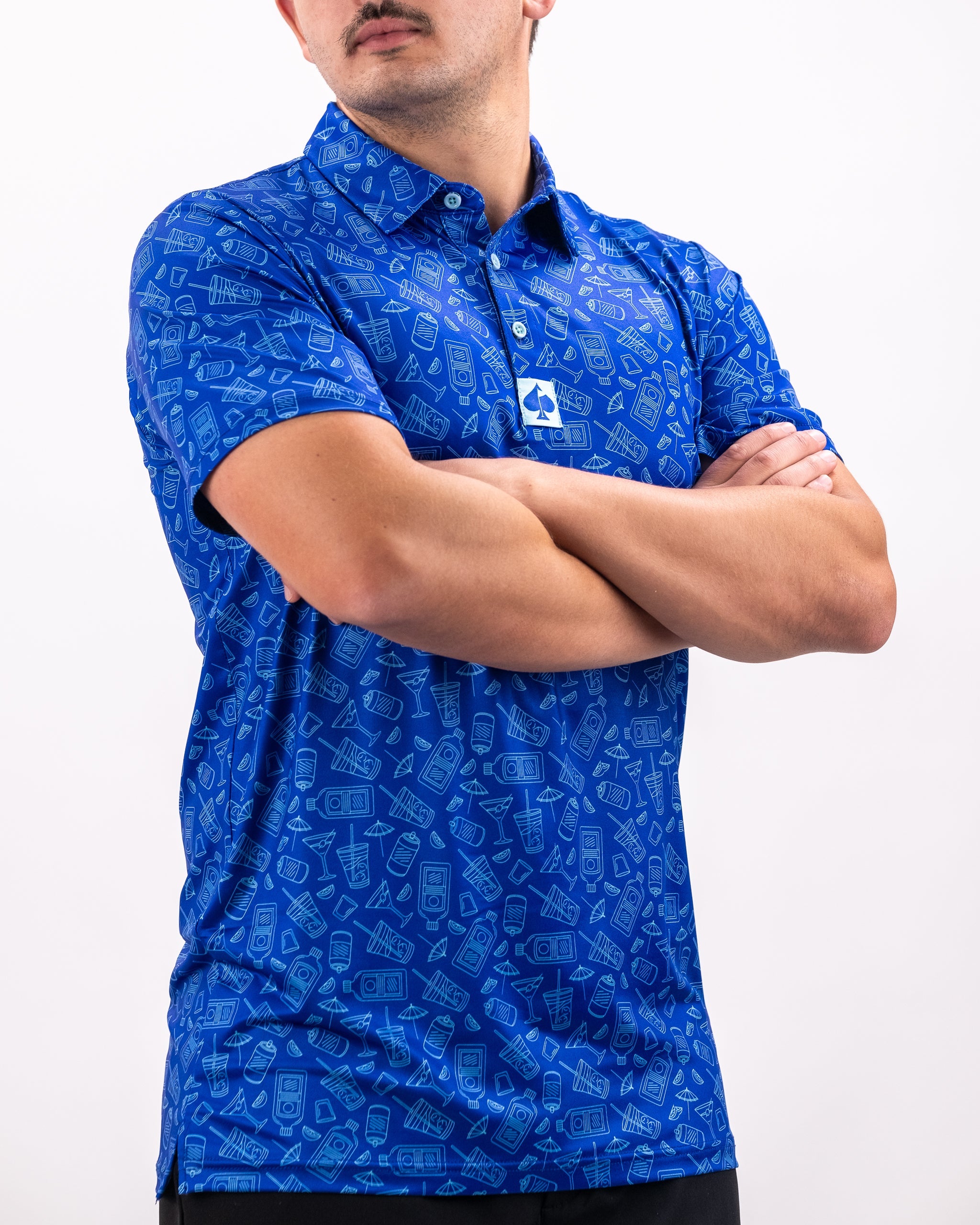 Colorful selection of polo shirts in various styles and sizes, displayed in a casual, inviting setting.