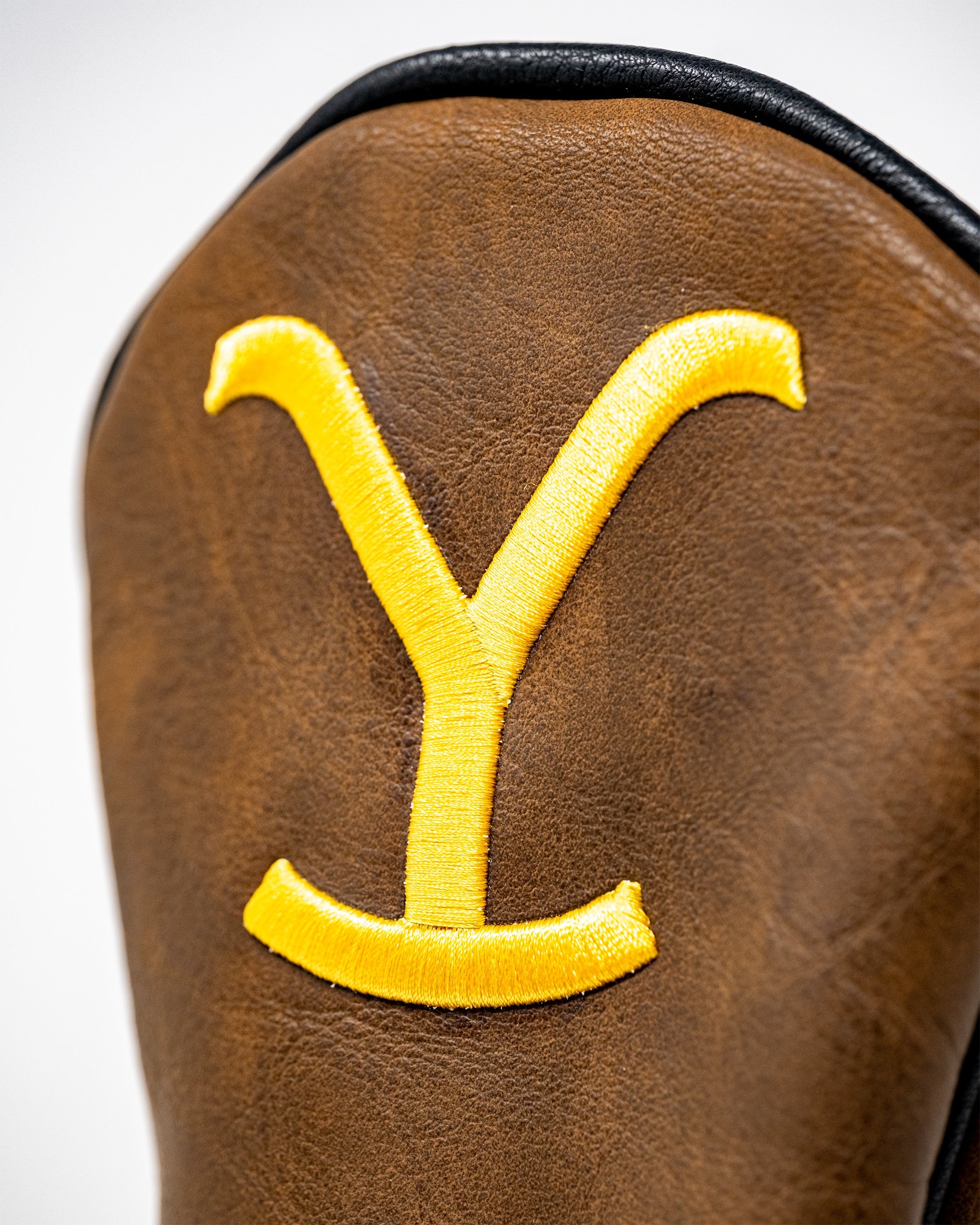 Yellowstone Fairway Cover featuring a rugged design with a scenic mountain and forest print, ideal for golf enthusiasts.