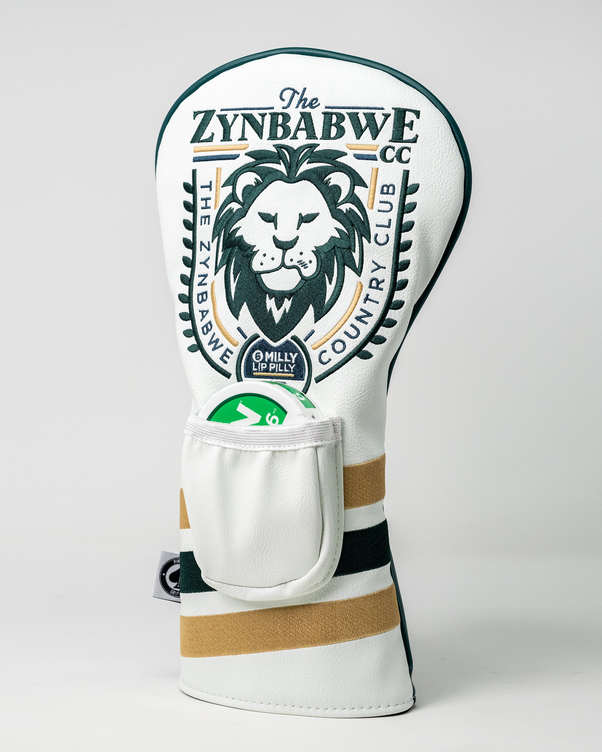 Zynbabwe Country Club driver cover featuring a sleek design with a vibrant logo.