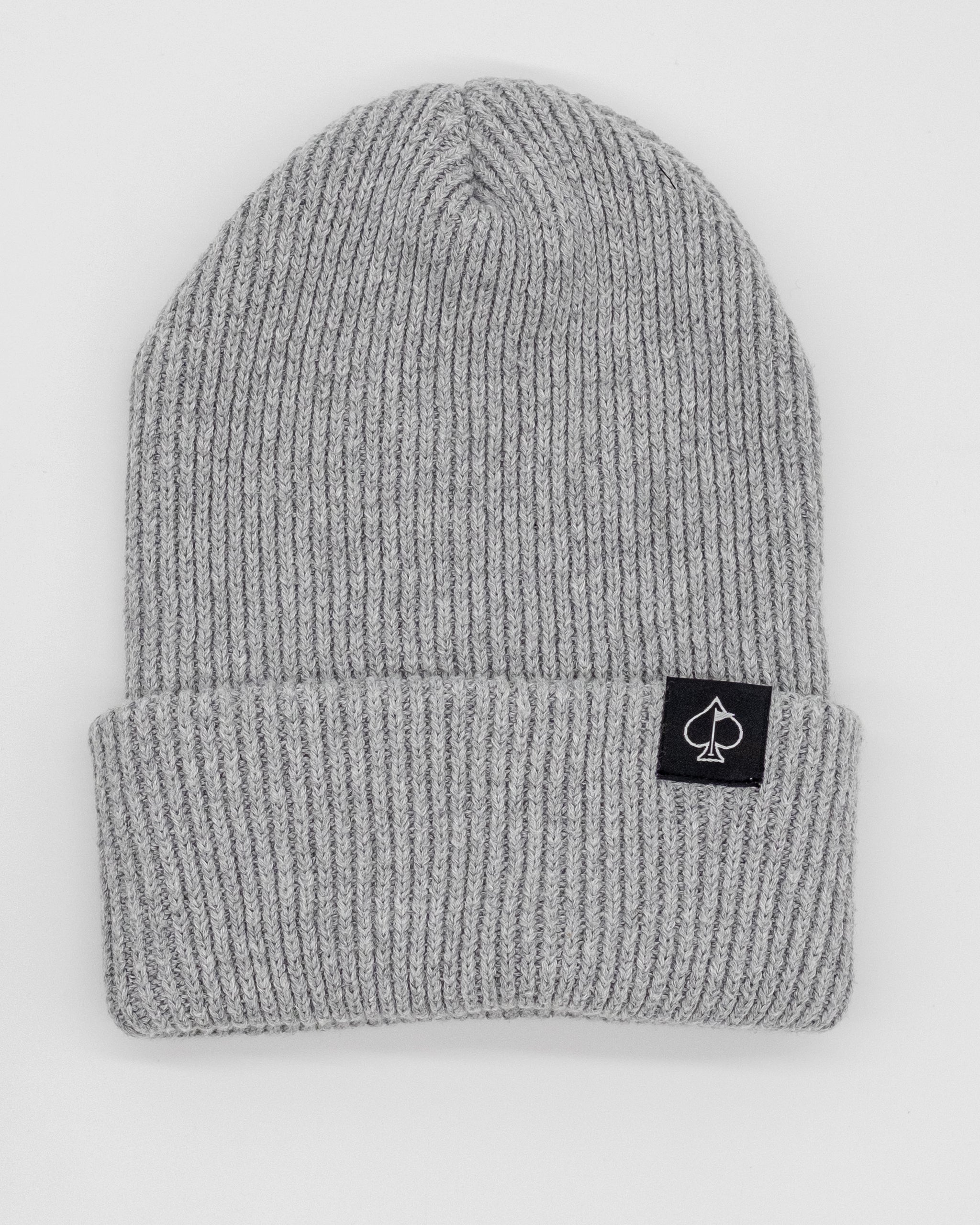Gray Player Preferred™ Spade Beanie with a stylish logo design.