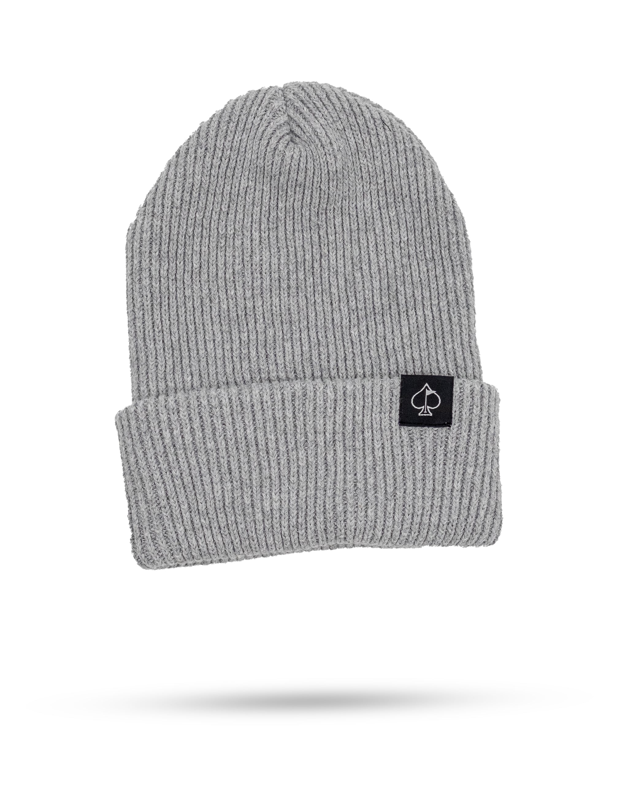 Gray Player Preferred™ Spade Beanie with a stylish logo patch, perfect for casual wear.