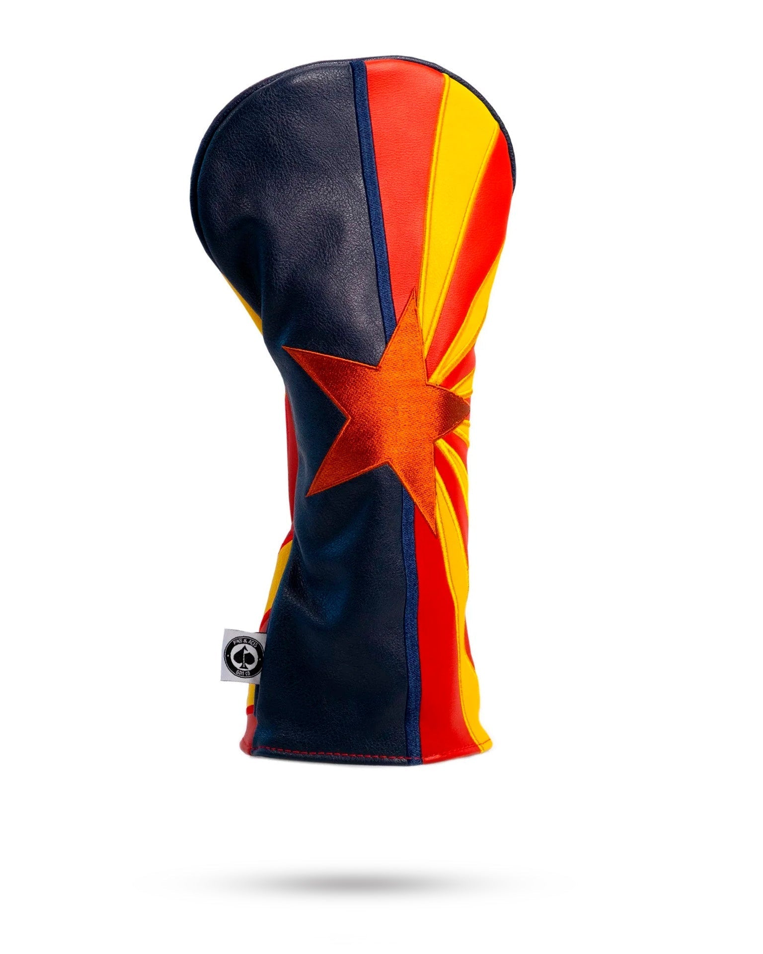 Bold Arizona State driver cover featuring vibrant colors and a striking star design, perfect for standout golf style.
