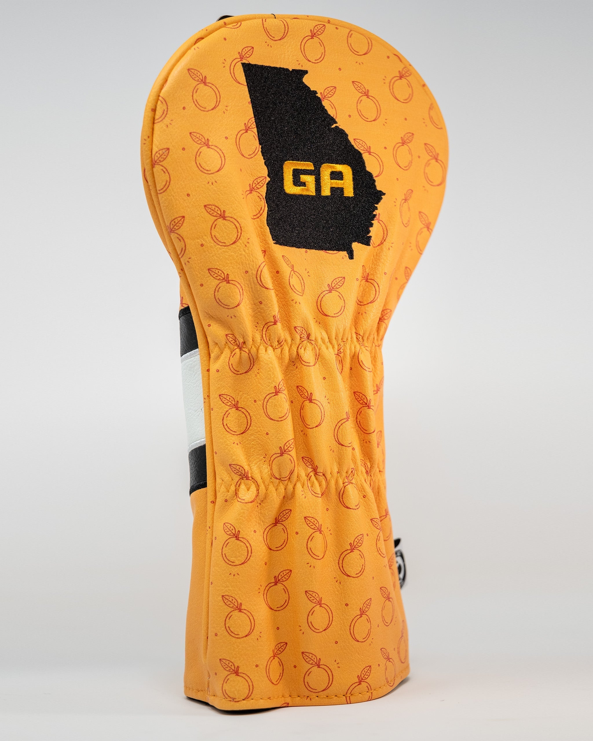 Bold orange driver cover featuring a Georgia state outline and "GA" text, designed for golfers who want to stand out.