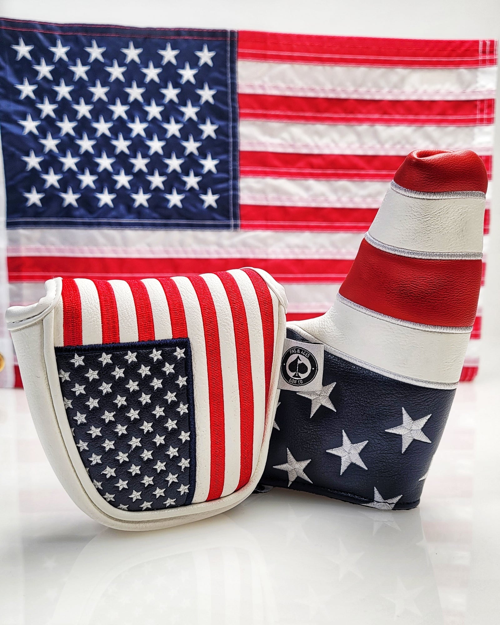USA Tribute Putter Cover featuring a patriotic design with the American flag colors and stars.