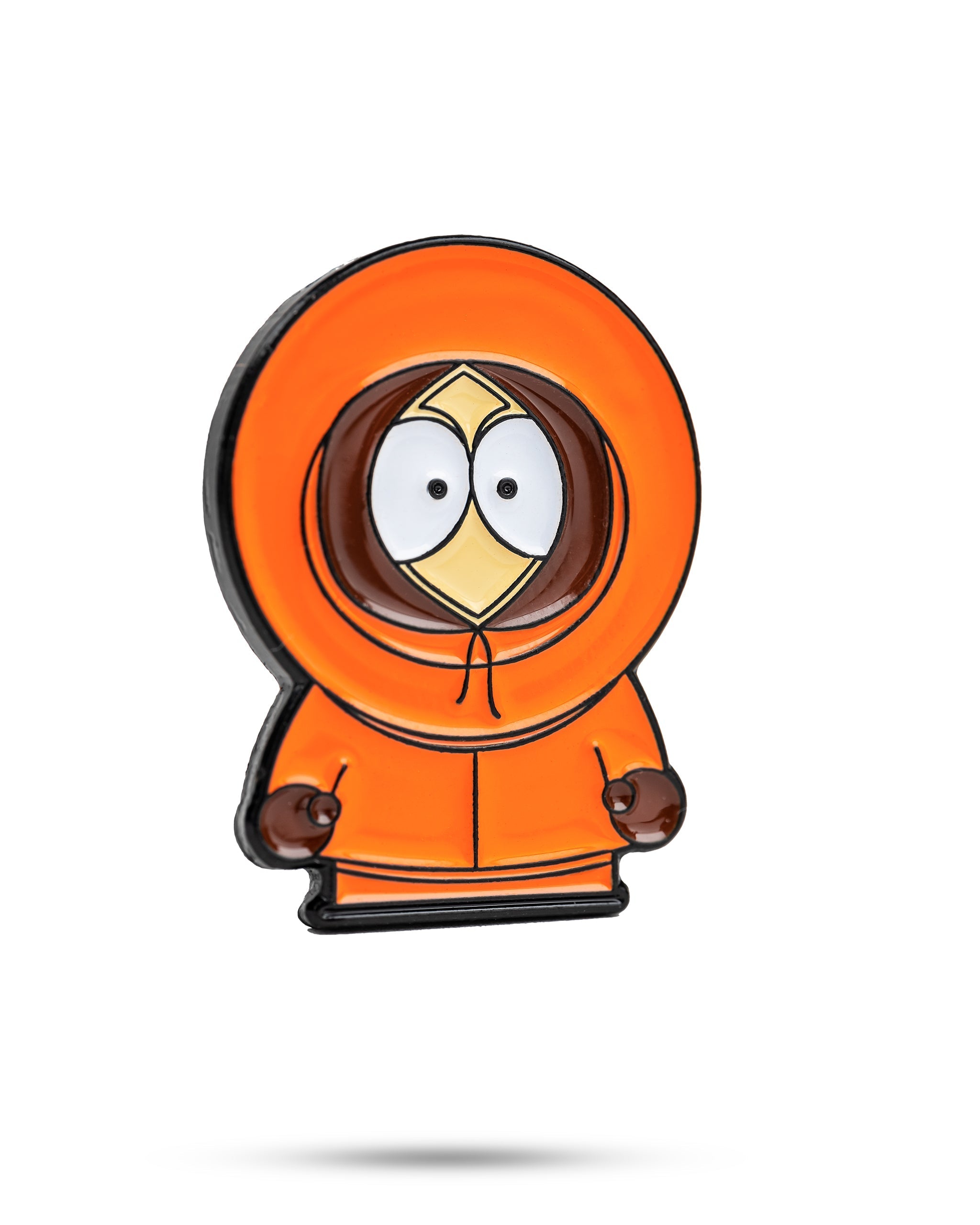 Kenny from South Park ball marker featuring his iconic orange parka and hood, perfect for golf enthusiasts.