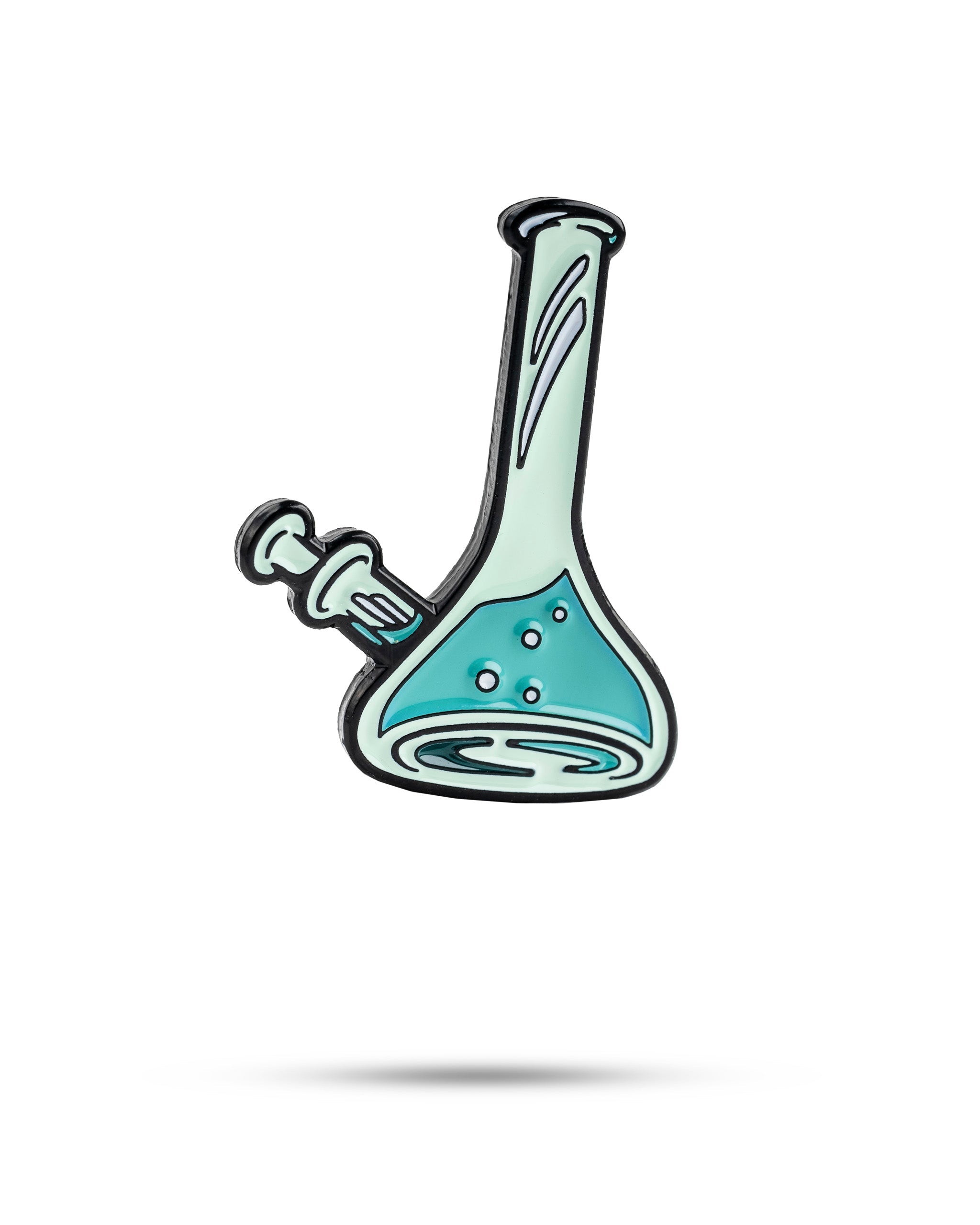Alt text: Enamel ball marker in the shape of a bong with light blue coloring and highlighted accents, ideal for golf enthusiasts looking for a unique marker design.
