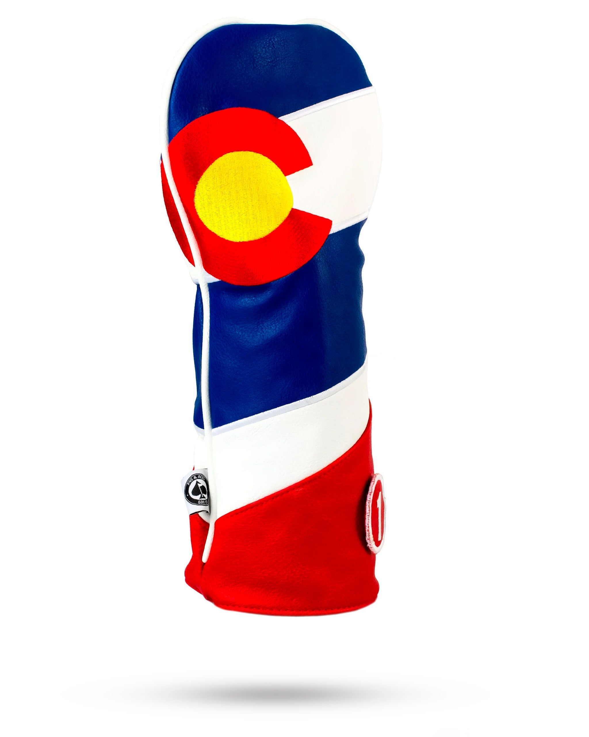 Colorado State Flag driver cover with vibrant colors and distinctive design, featuring the state flag emblem on a durable fabric.