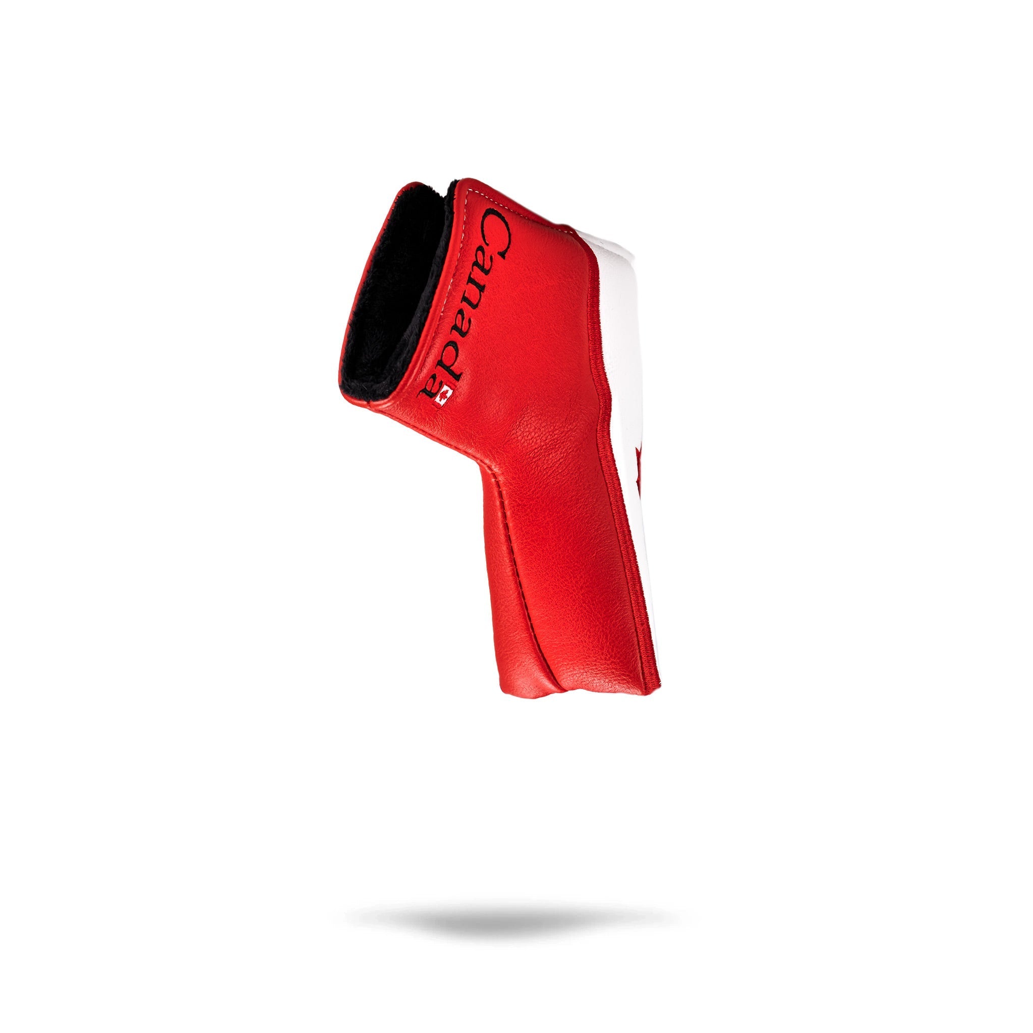 Canada Blade Putter Cover in vibrant red and white, designed for golfers seeking a bold, stylish accessory.