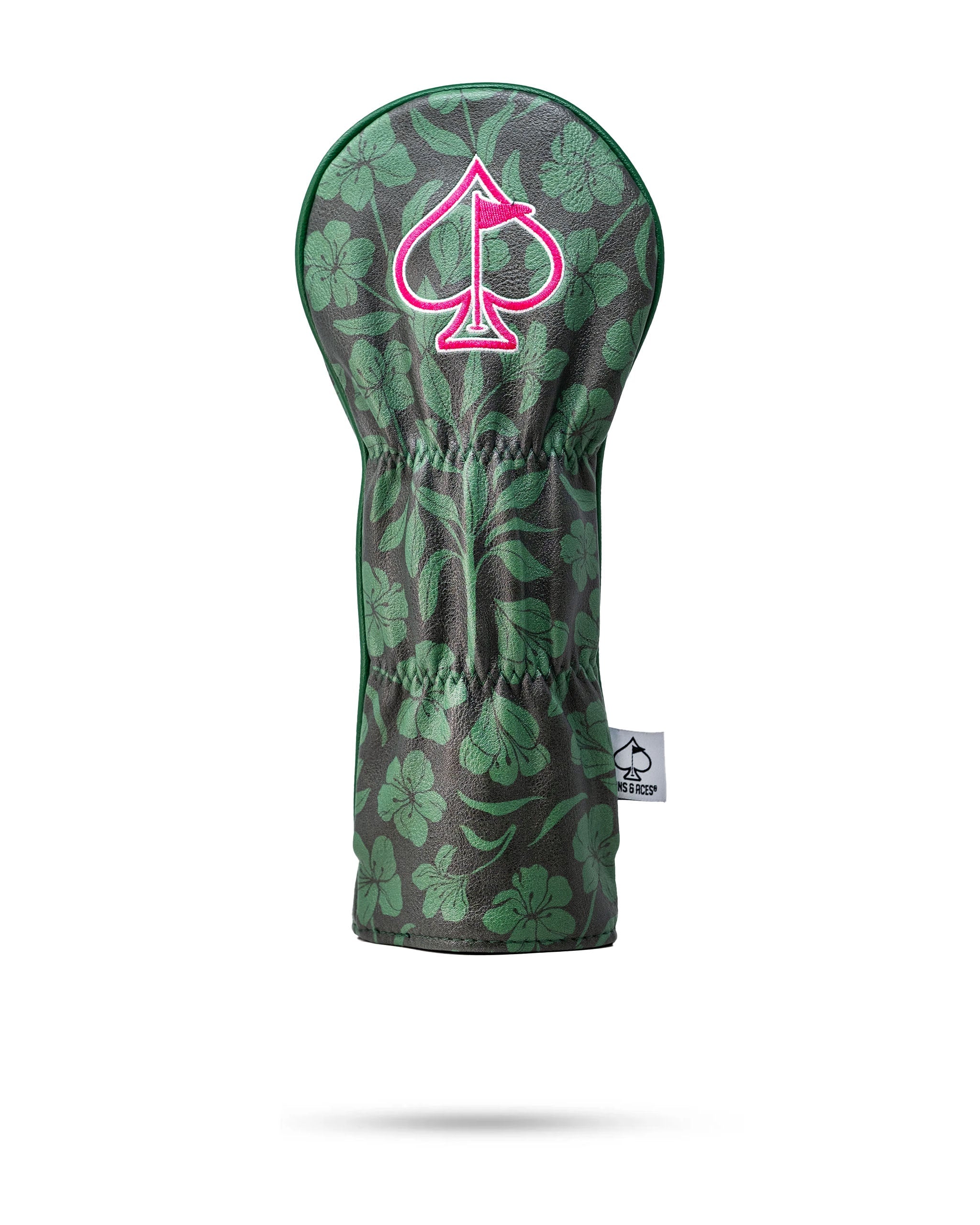 Hibiscus Bloom Fairway Cover featuring vibrant floral design on a white background, showcasing its durable fabric and stylish appearance.