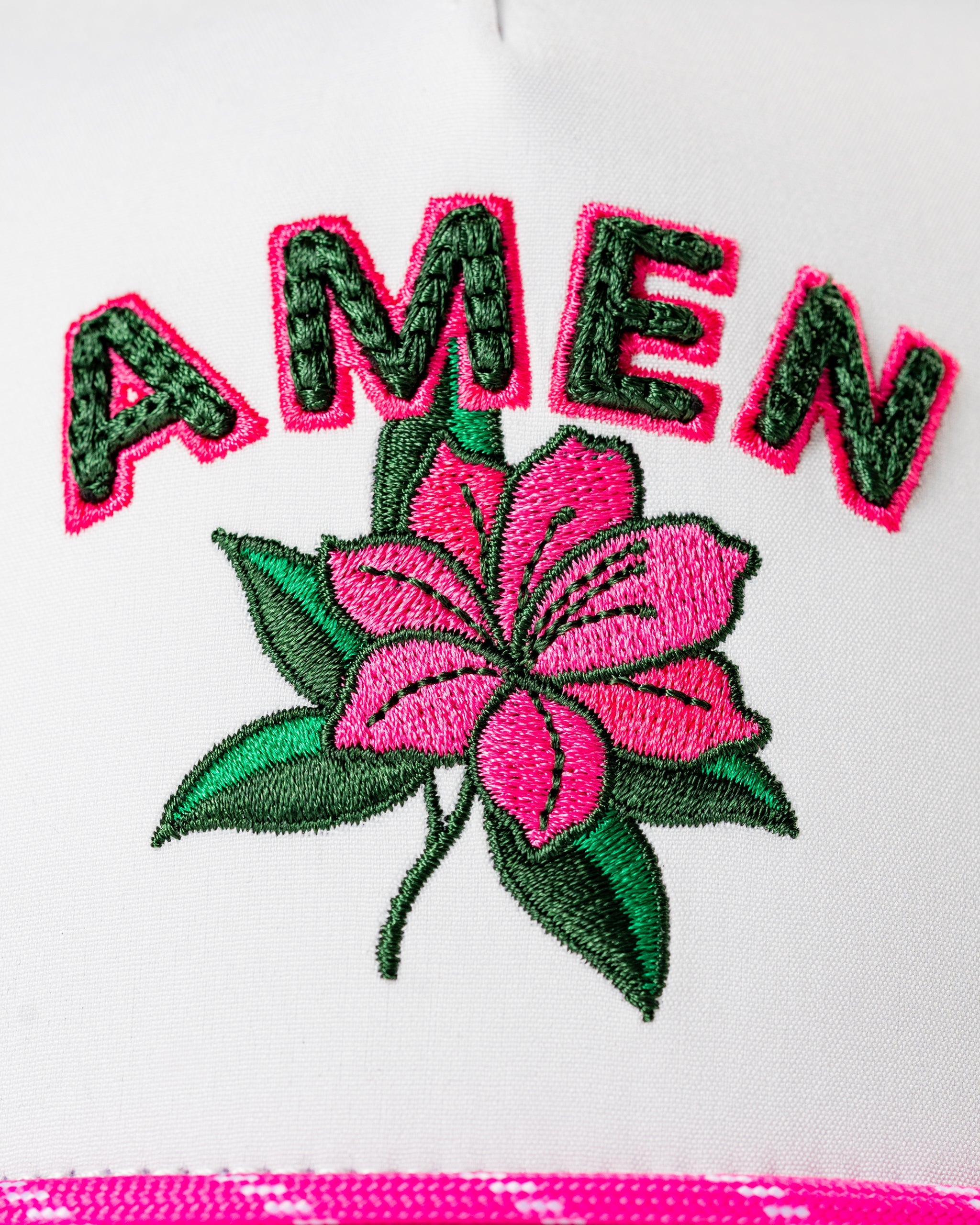 Amen Azalea White - Perforated Rope Hat