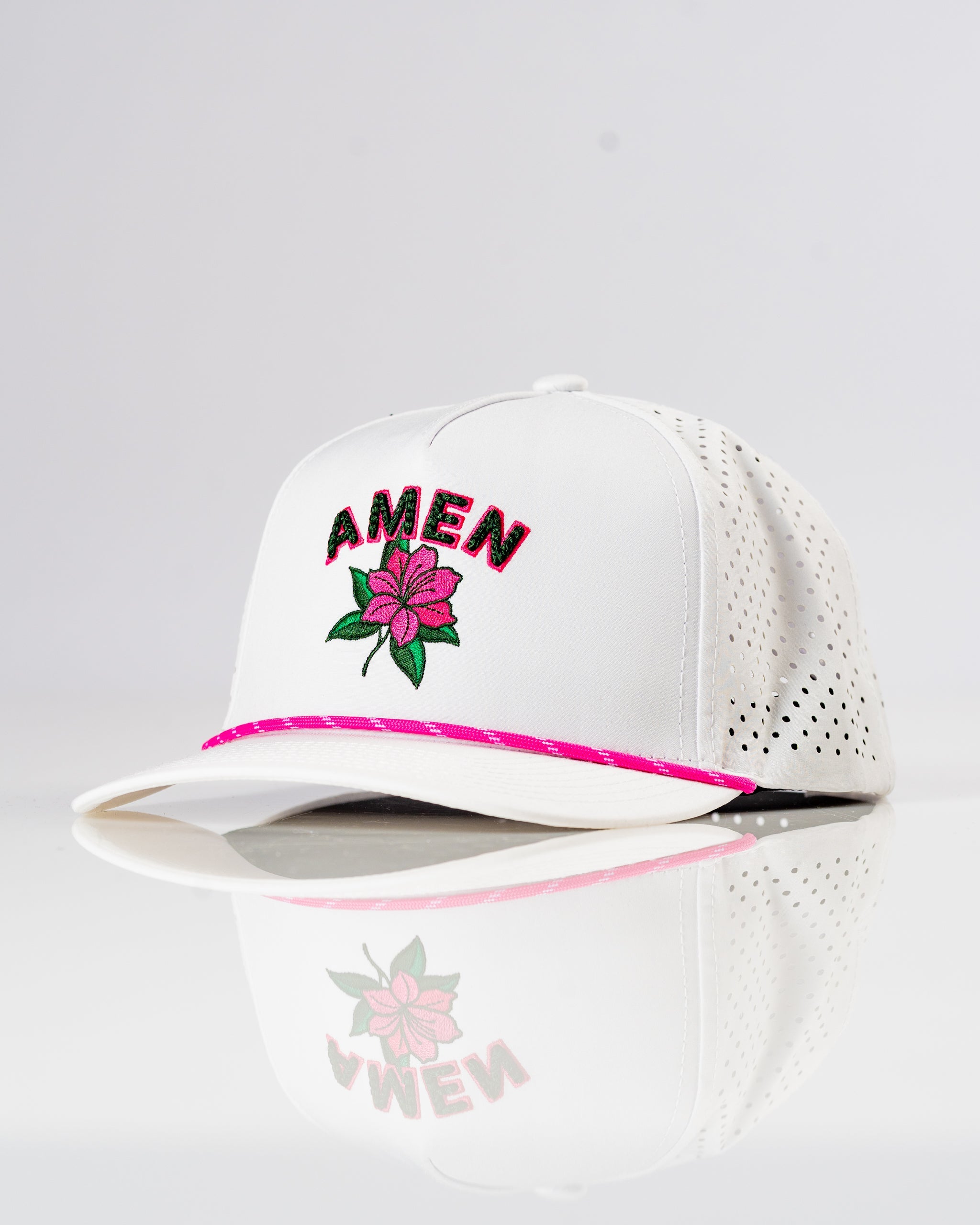 Amen Azalea White - Perforated Rope Hat