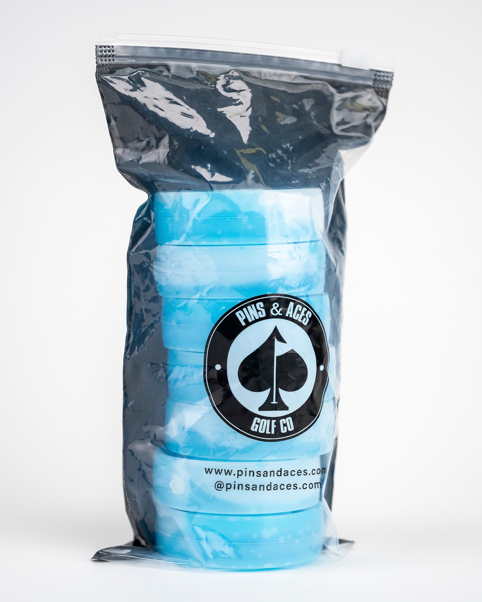Blue Beer Sleeve Ice Pucks designed to keep beverages cold, featuring a durable, flexible design for easy use.