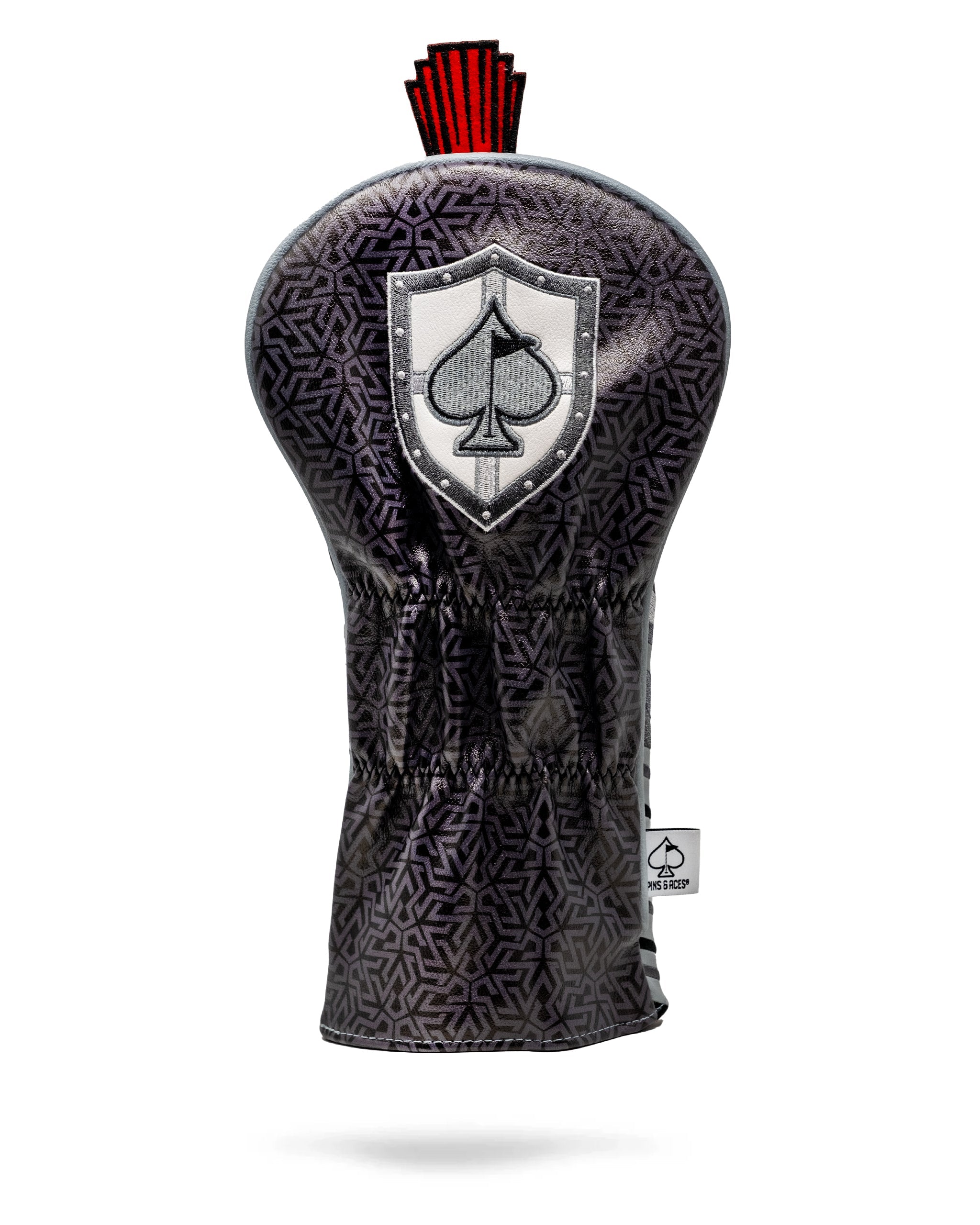 Knight's Valor Driver Cover featuring a regal knight design with detailed embroidery and a classic color palette.