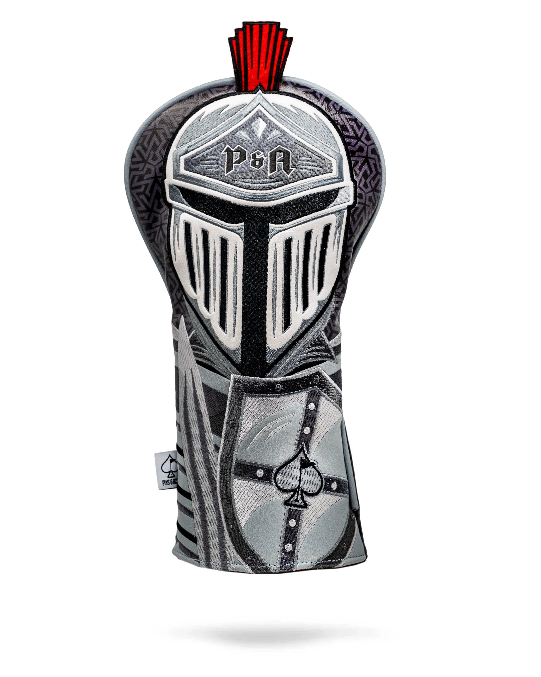Knight's Valor Driver Cover featuring a regal design with knight motifs and a protective fit for golf clubs.