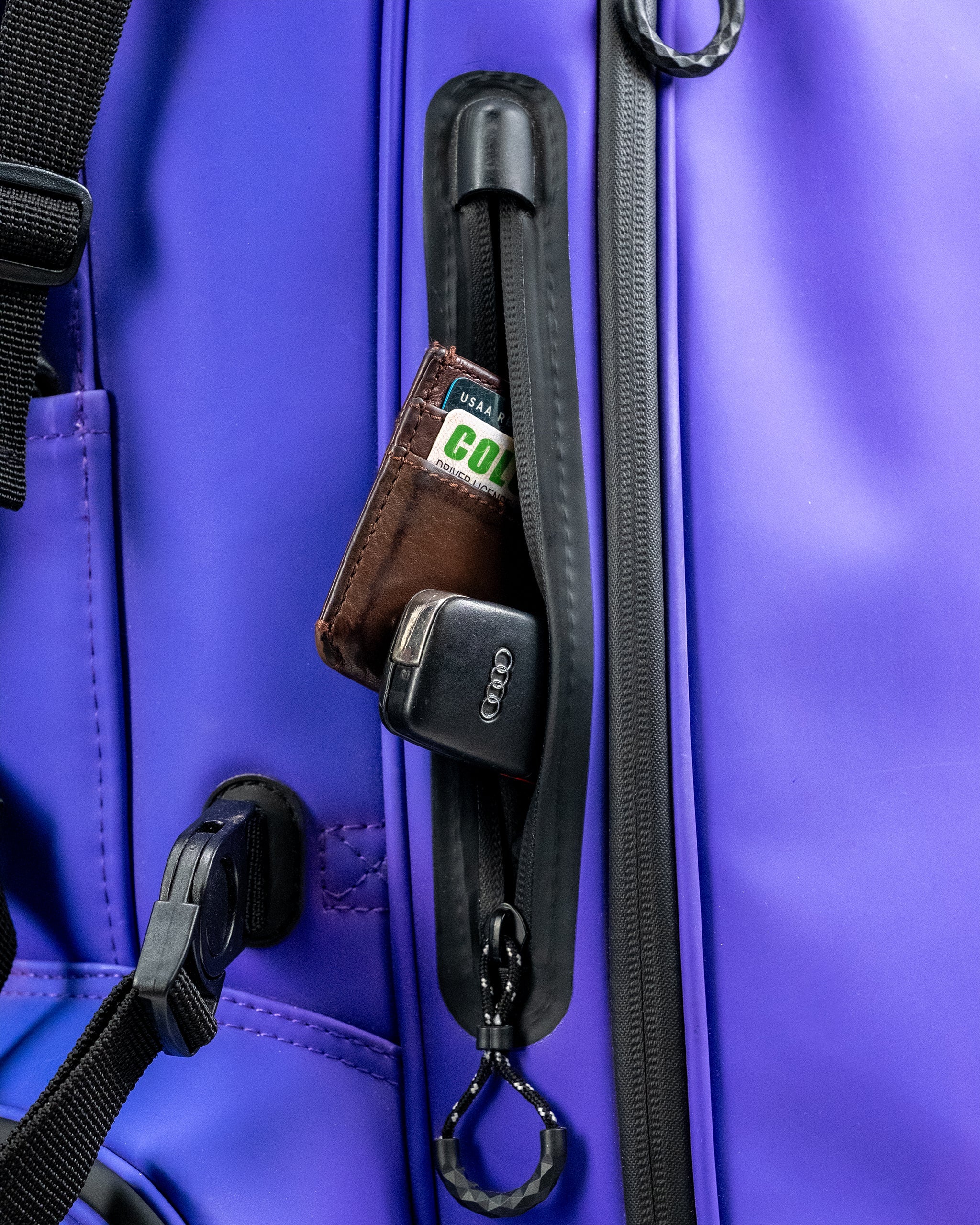 Player Preferred™ Golf Bag in Grape color with multiple pockets and straps, designed for golfers.