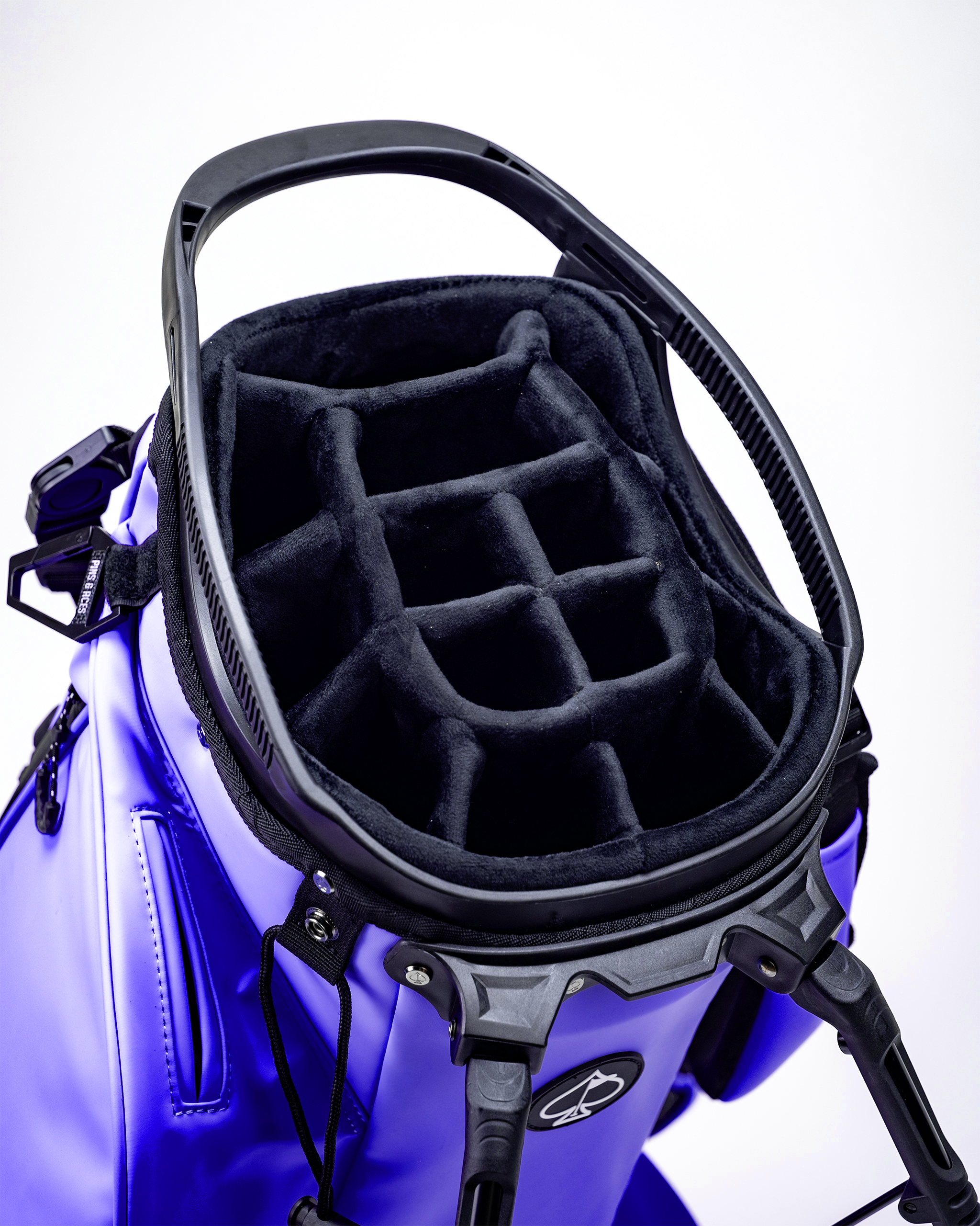 Player Preferred™ Golf Bag in Grape color, featuring a 14-way top, multiple pockets, and an ergonomic strap design.