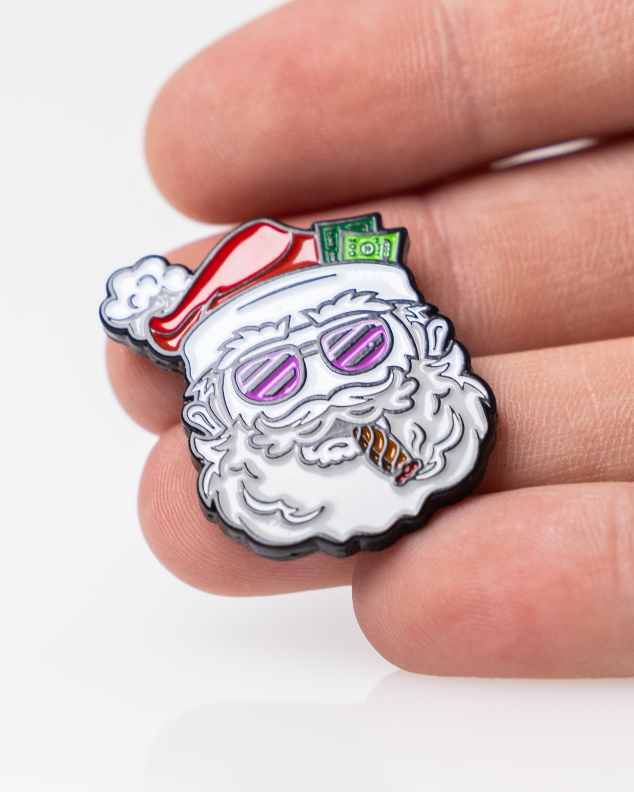 "Santa the Degenerate Ball Marker featuring a quirky design with a humorous Santa Claus illustration."
