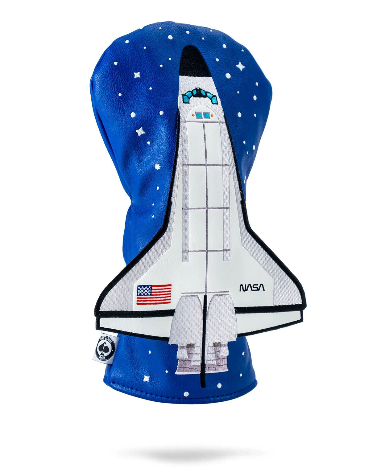 NASA Space Shuttle driver cover featuring an iconic design, showcasing NASA's logo and shuttle imagery against a sleek black background.