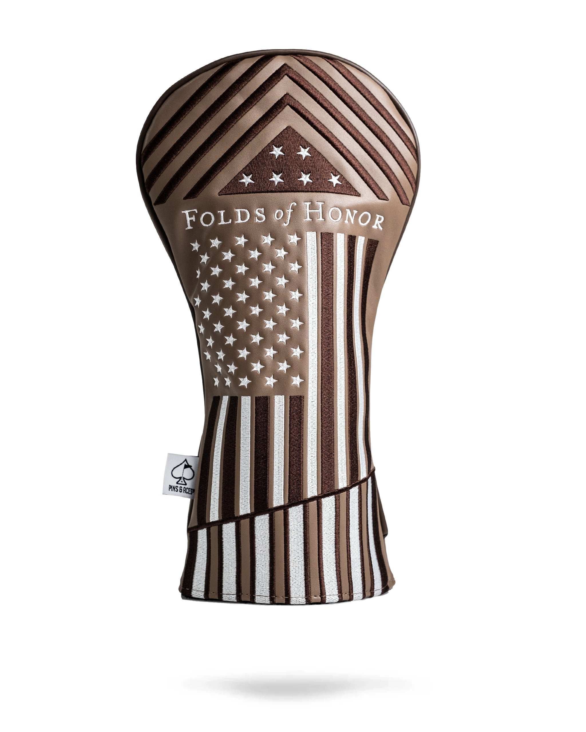 Folds of Honor 2.0 driver cover featuring a patriotic design with a bold logo and vibrant color scheme, ideal for golf enthusiasts supporting veterans.