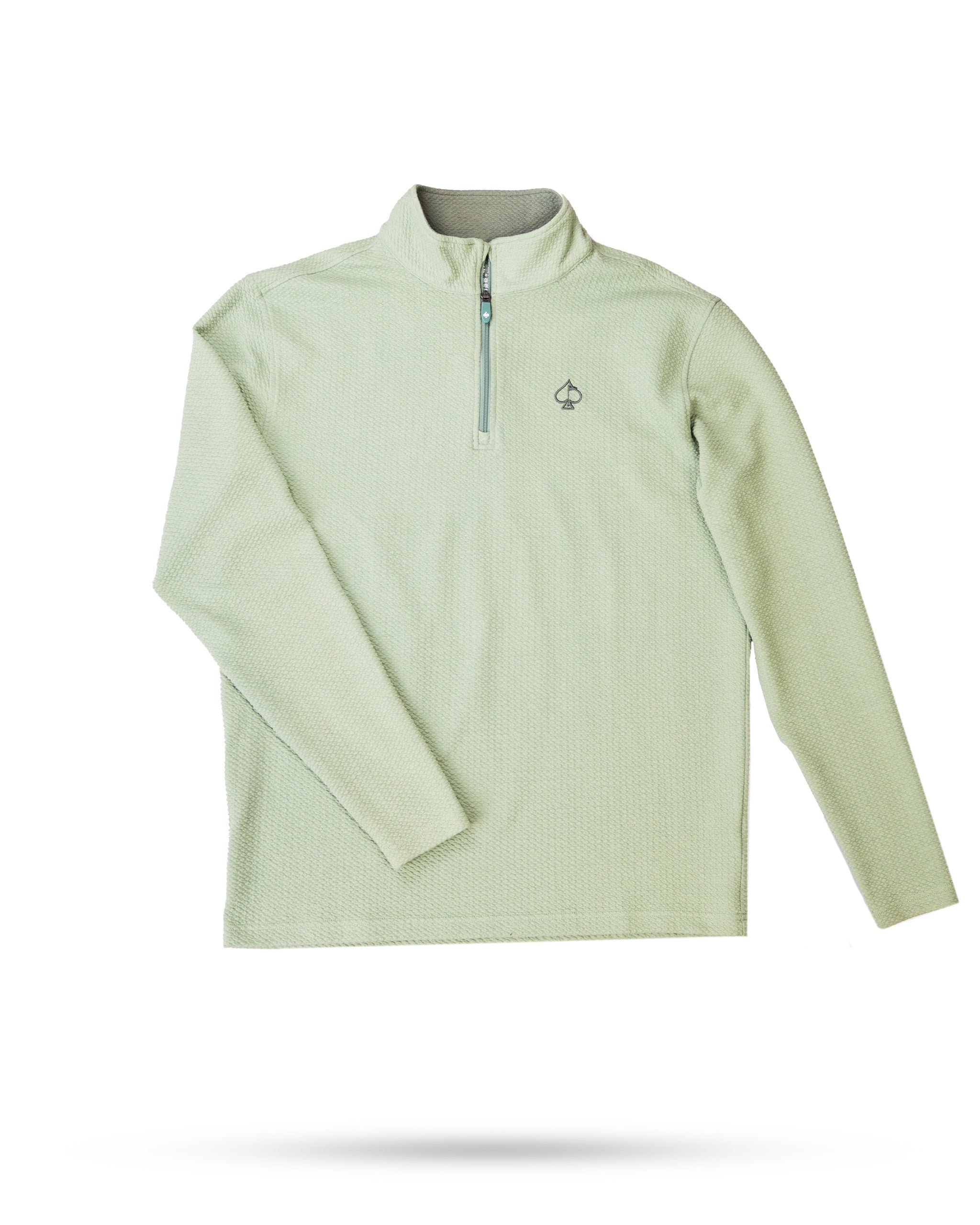 Olive Player Preferred™ Waffle Knit Pullover displayed on a neutral background.