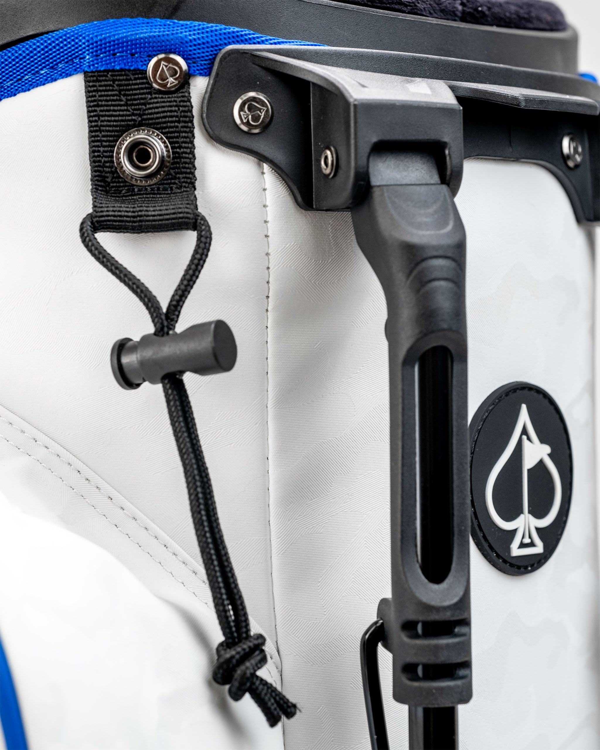 Player Preferred™ Golf Bag in black and gold with multiple pockets and a comfortable shoulder strap, featuring the Golf of America logo.
