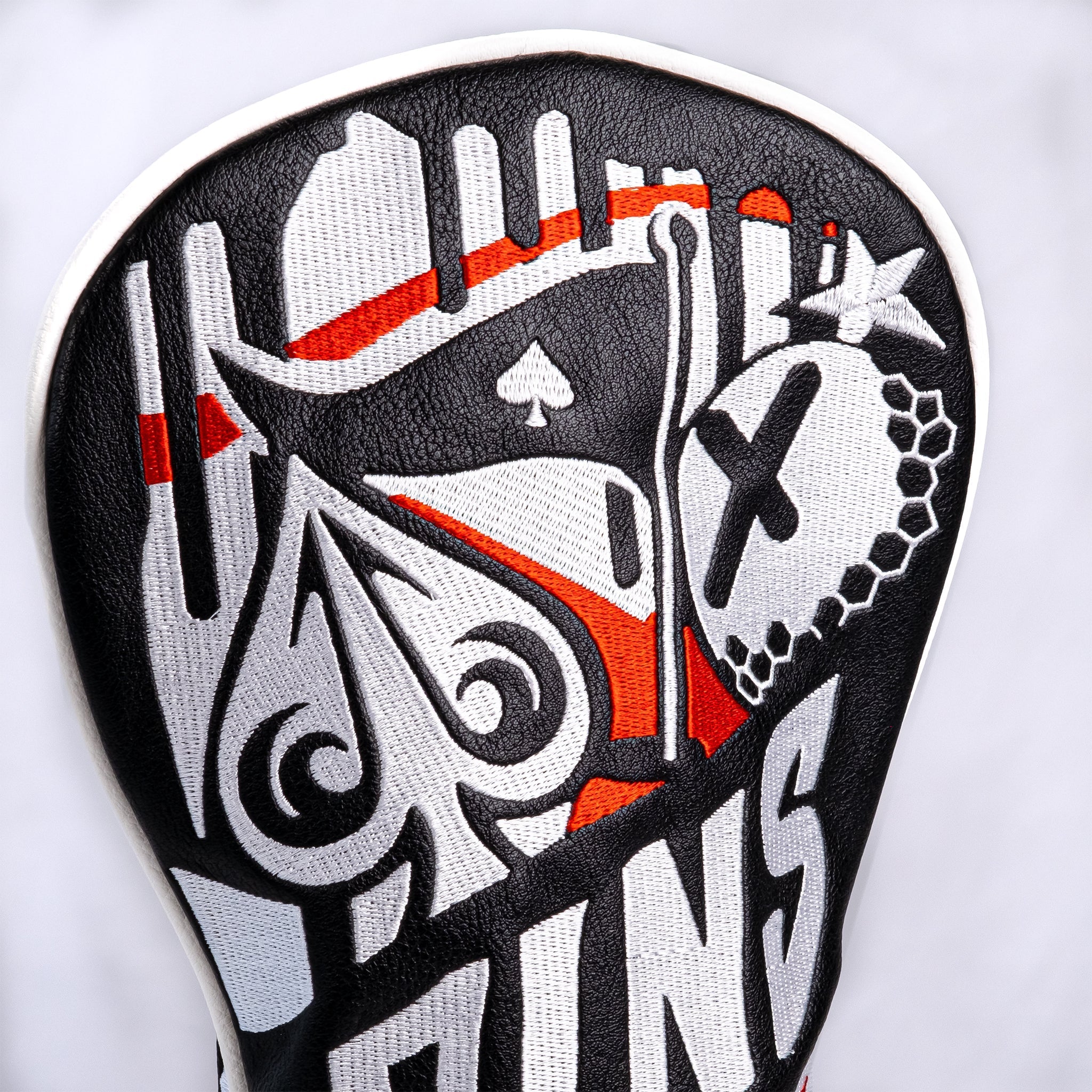 Graffiti-designed fairway cover featuring vibrant colors and artistic patterns, showcasing a modern and stylish look for golf clubs.
