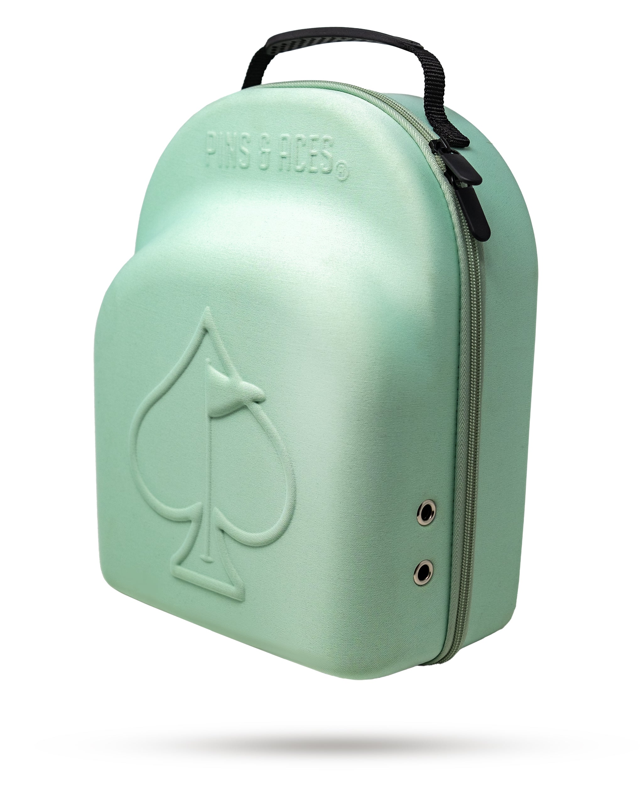 Teal Hat Caddie for organized hat storage and display.