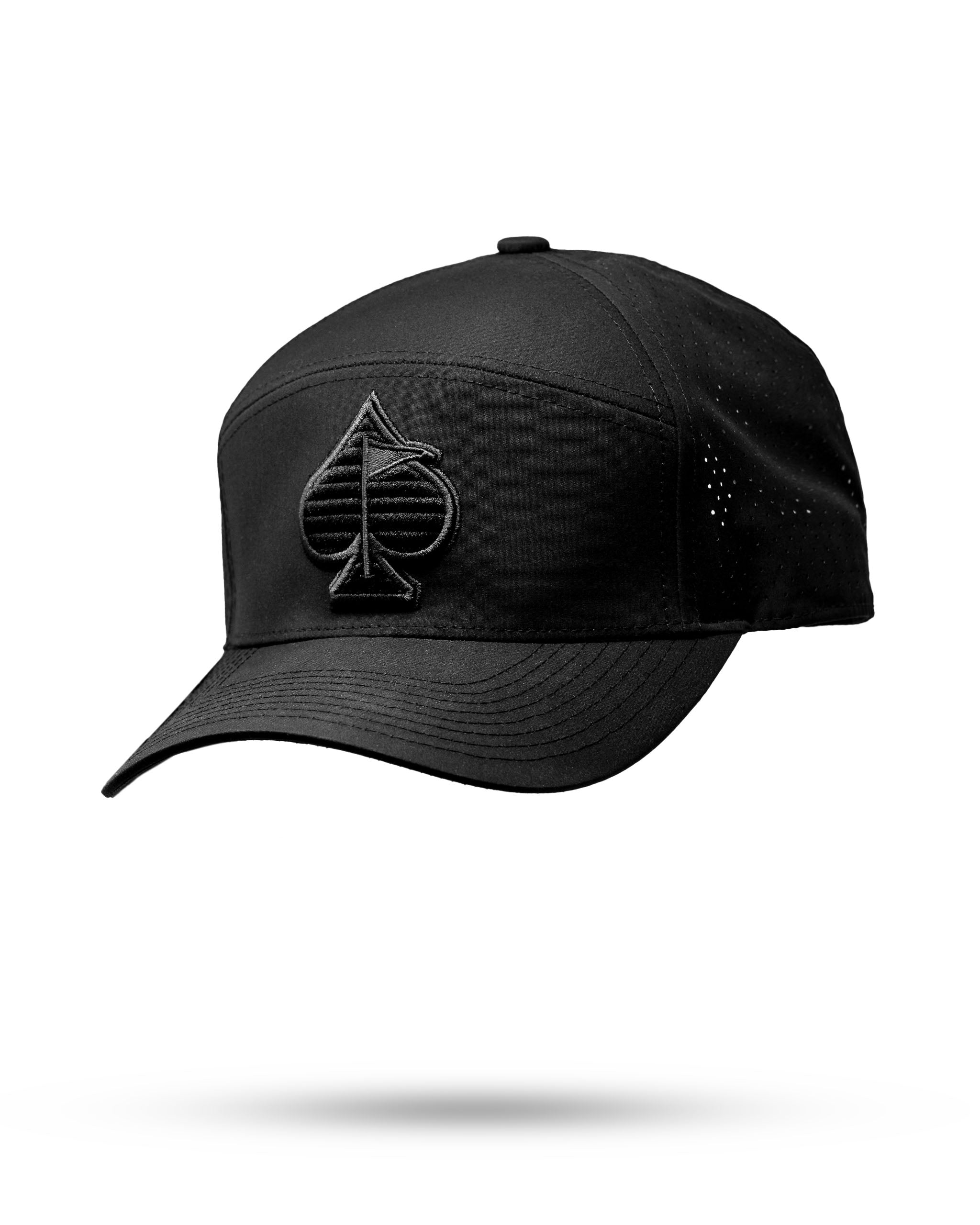 Black Tradesman Hat with a classic design, featuring a flat brim and structured crown.