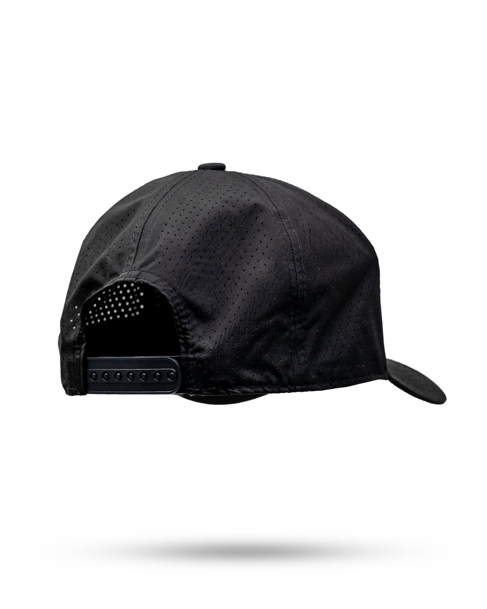 Black Tradesman Hat with adjustable snapback closure and embroidered logo on front, showcasing a standard trucker design.