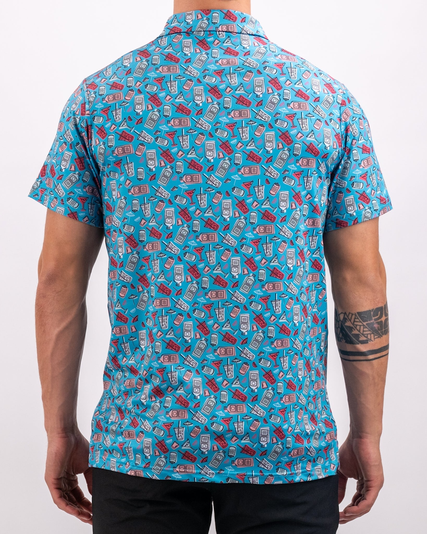 Stainless steel insulated tumbler with "Day Drinker" text, featuring a mint green color and a clear lid.