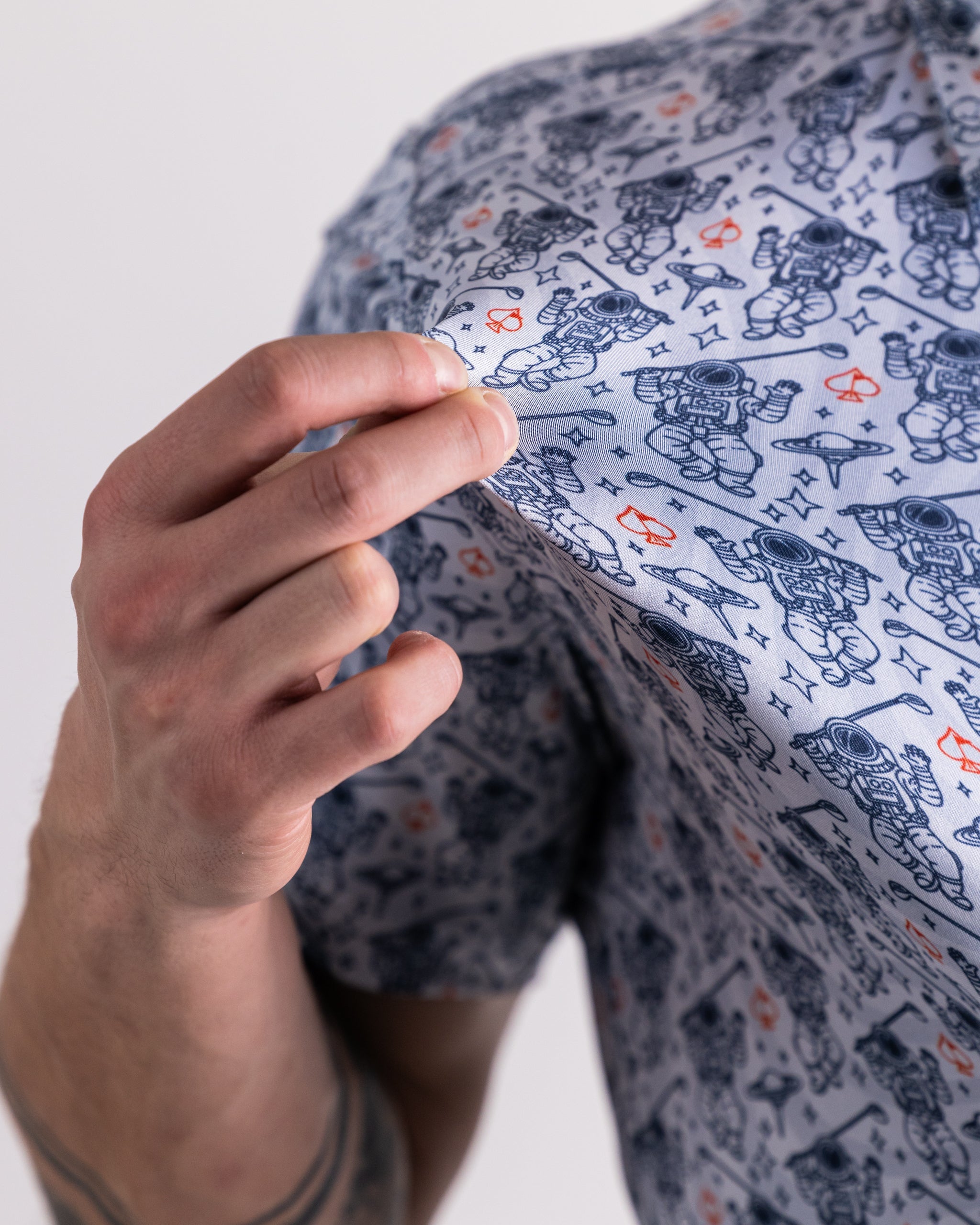 Gray NASA Space Walker polo shirt featuring the NASA logo on the chest.