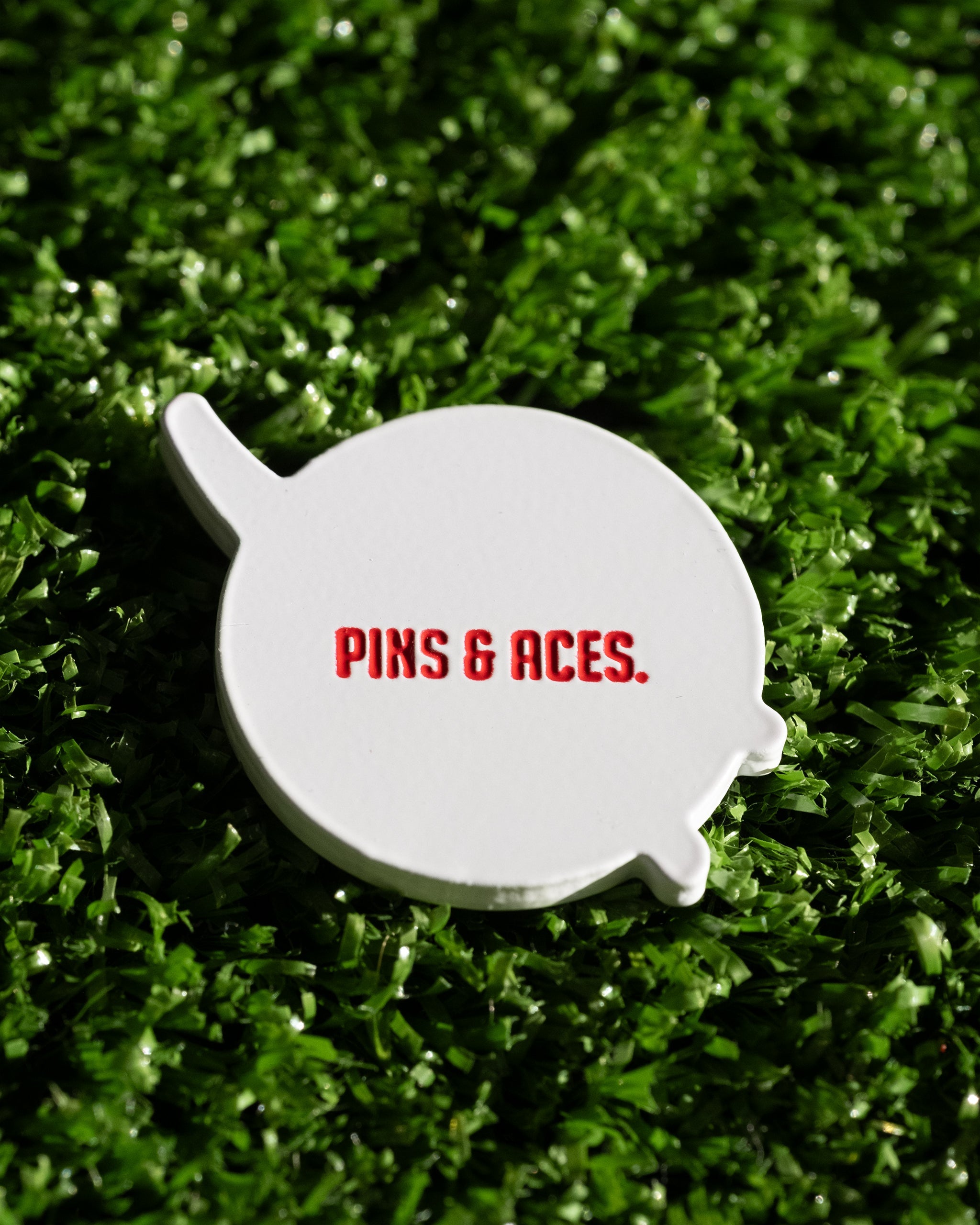 NASA "Meatball" ball marker featuring the iconic NASA logo in blue, red, and white colors against a silver background.