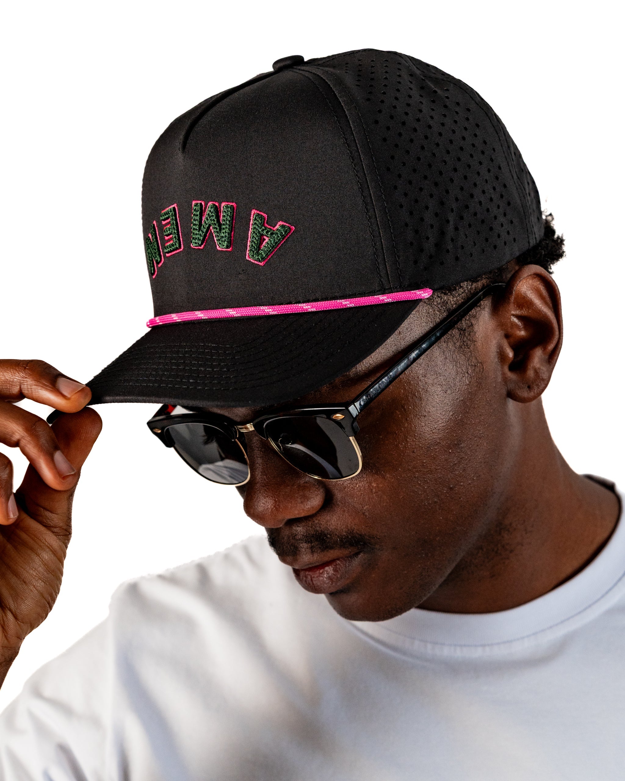 Amen Inverted Black - Perforated Rope Hat