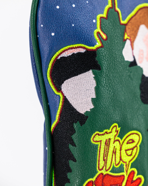 Bold fairway cover featuring colorful embroidery of the Wet Bandits, perfect for golfers wanting to stand out.