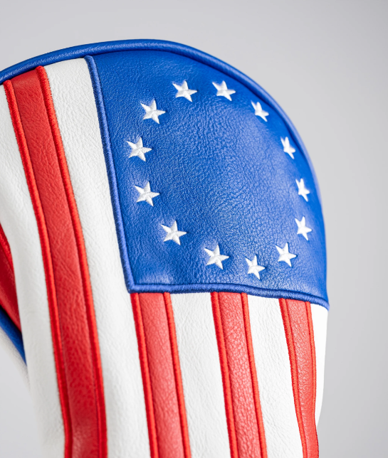 Betsy Ross driver cover featuring a vintage American flag design with red, white, and blue colors and stars.